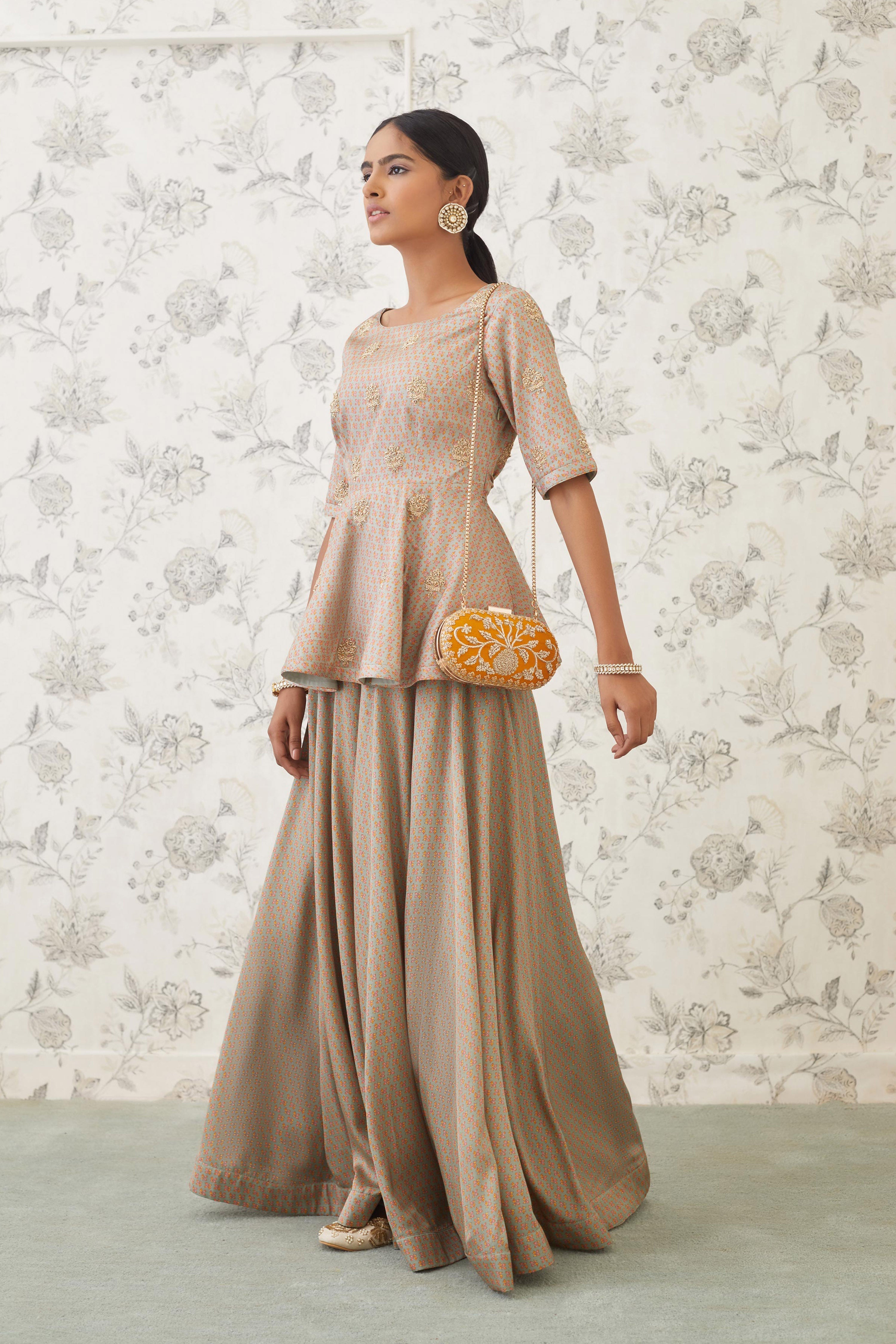 Light Olive Green Top & Trousers set