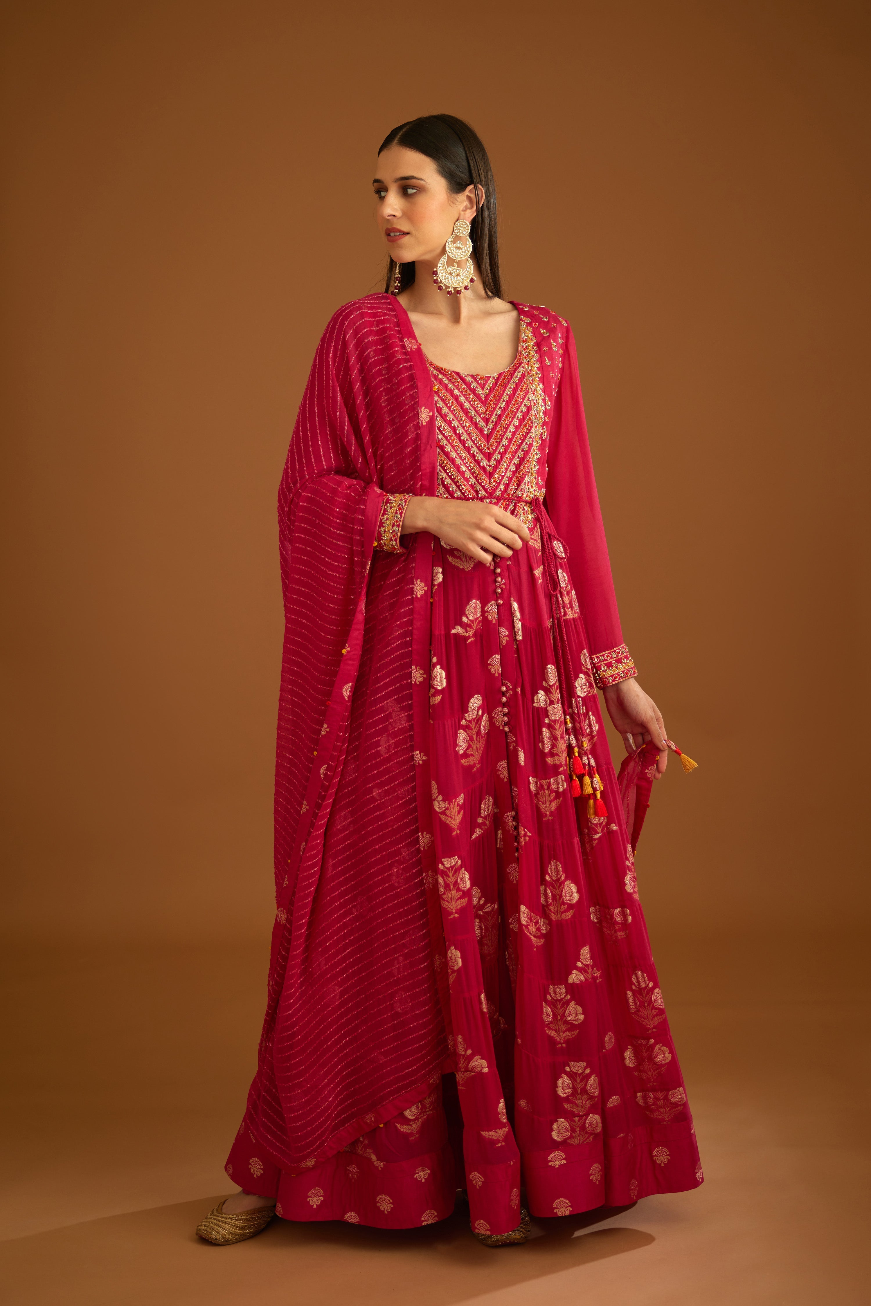 Dark Pink Anarkali Set