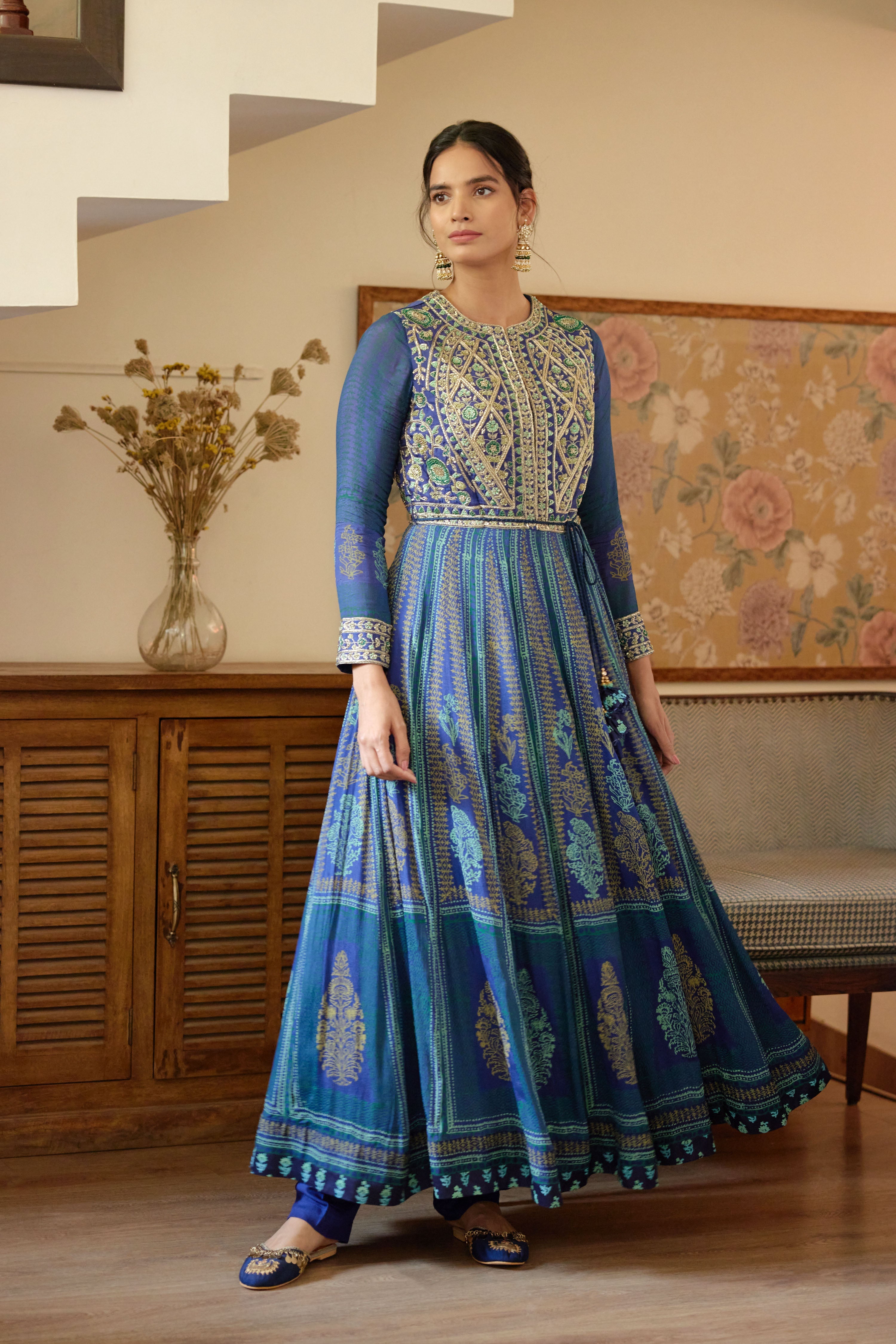 Royal Blue Anarkali Set