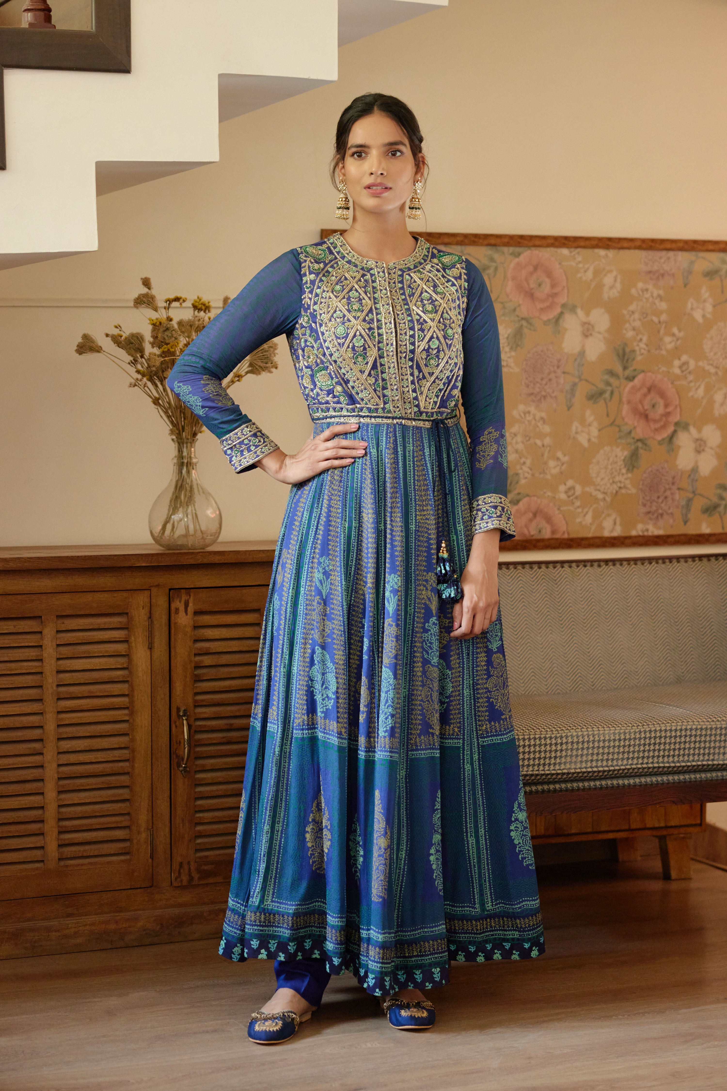Royal Blue Anarkali Set