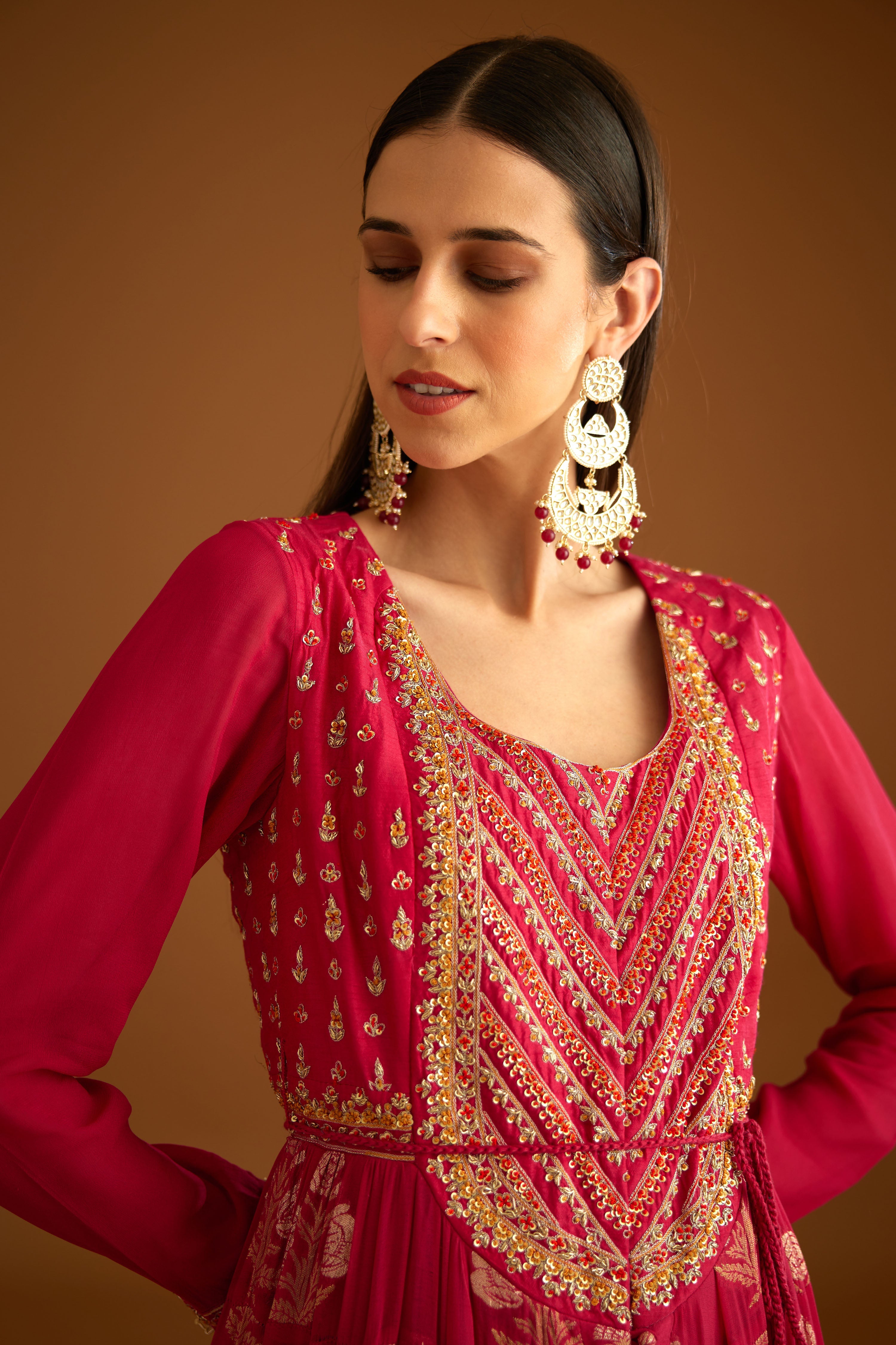 Dark Pink Anarkali Set