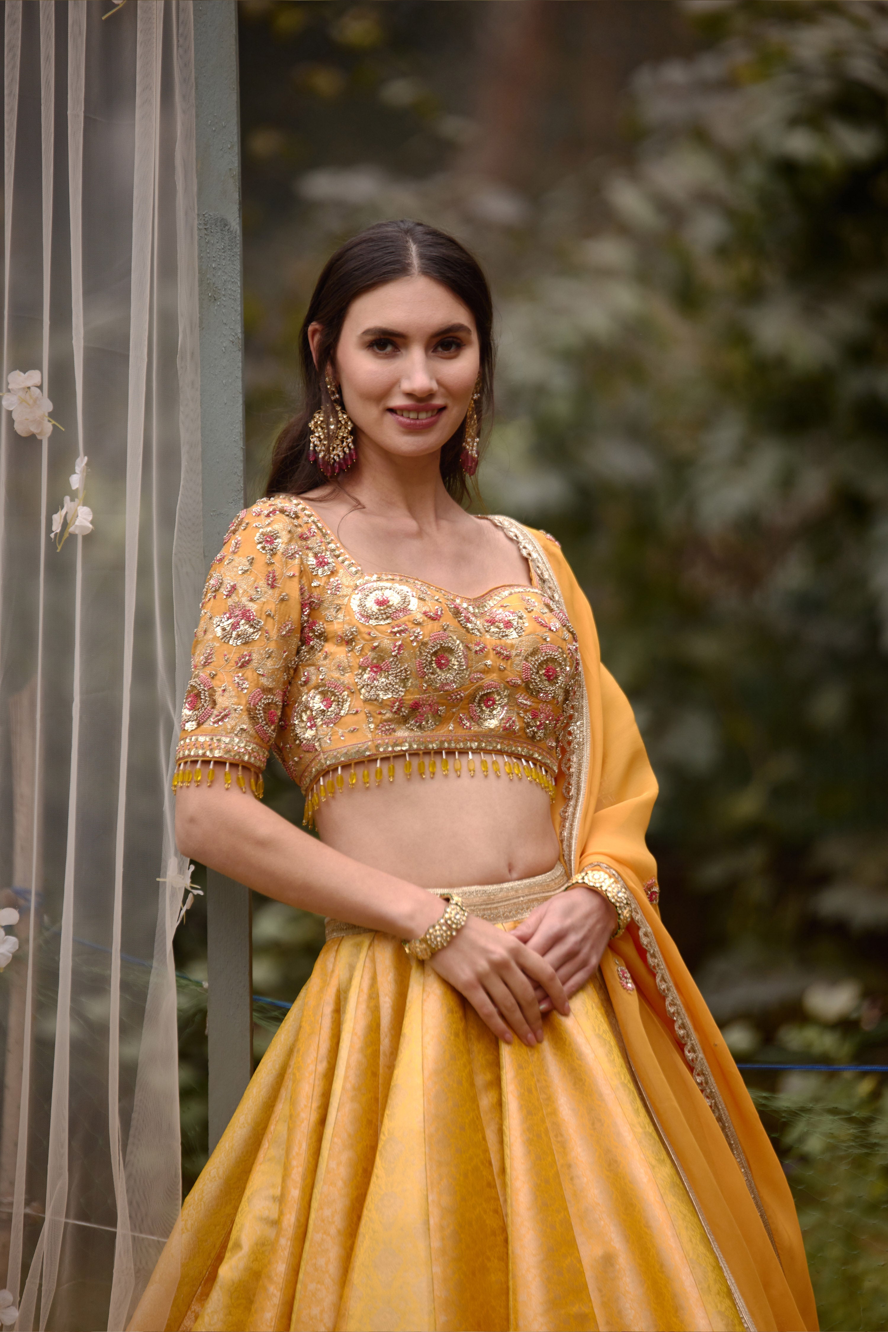 Mustard Lehenga Set