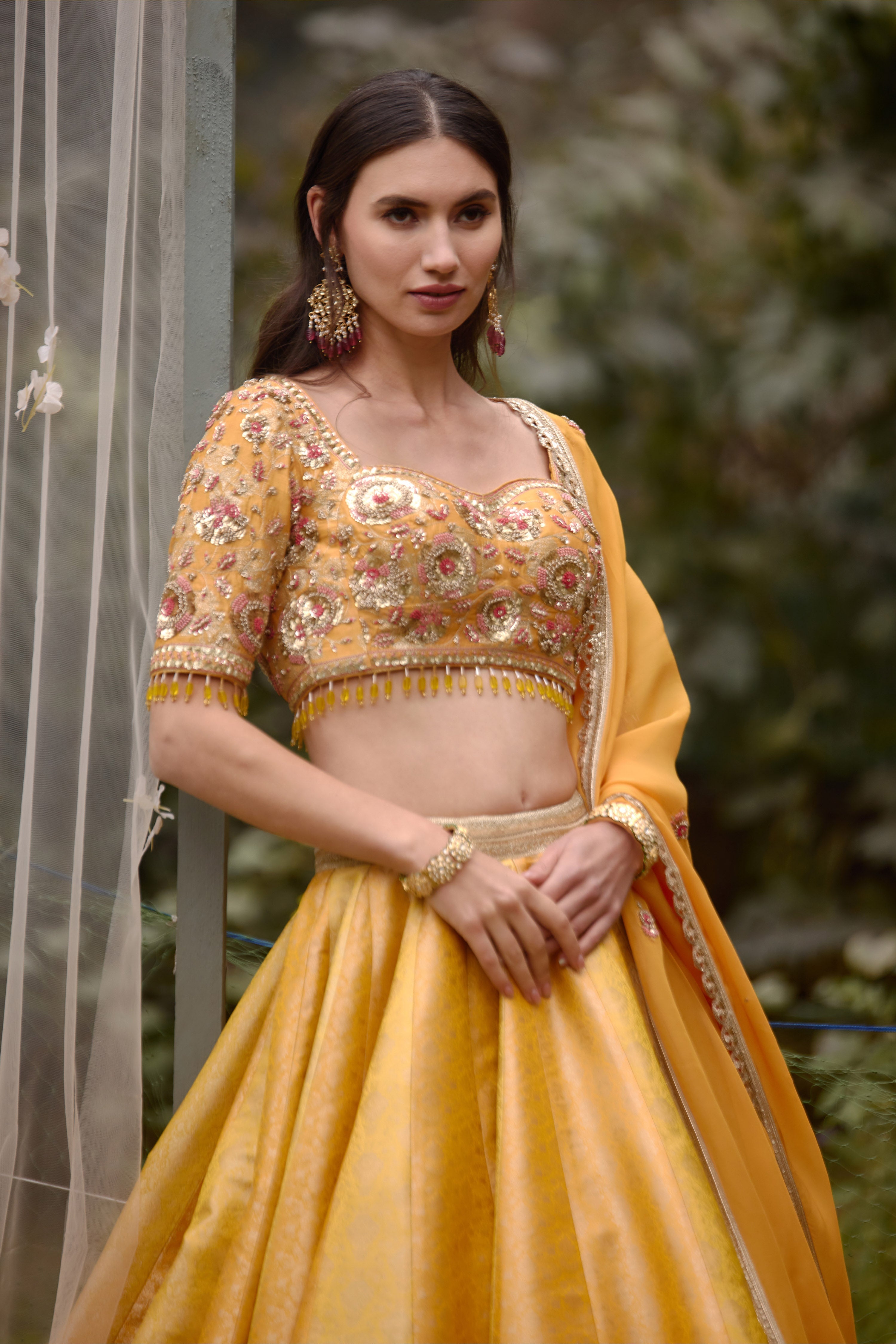Mustard Lehenga Set