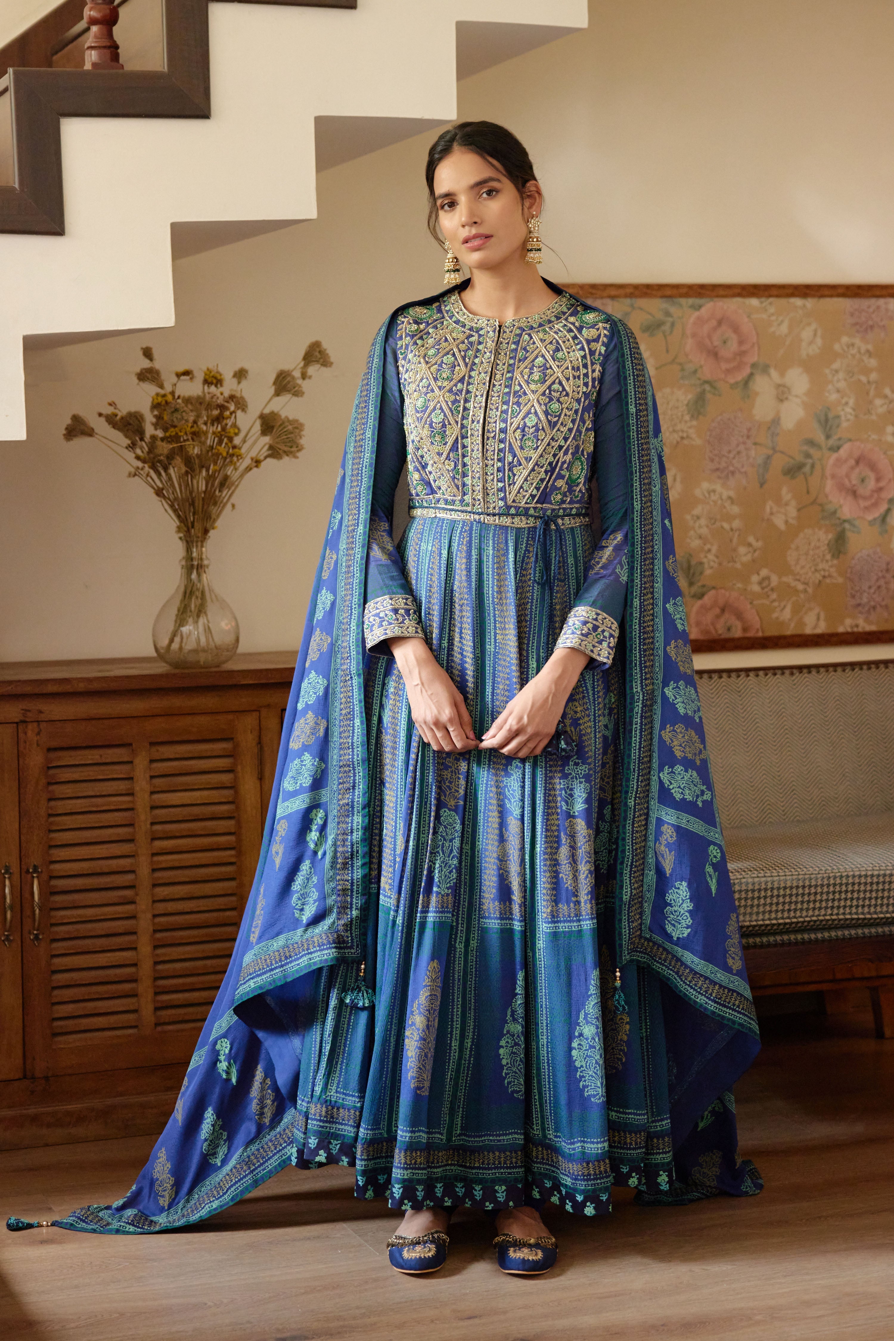 Royal Blue Anarkali Set