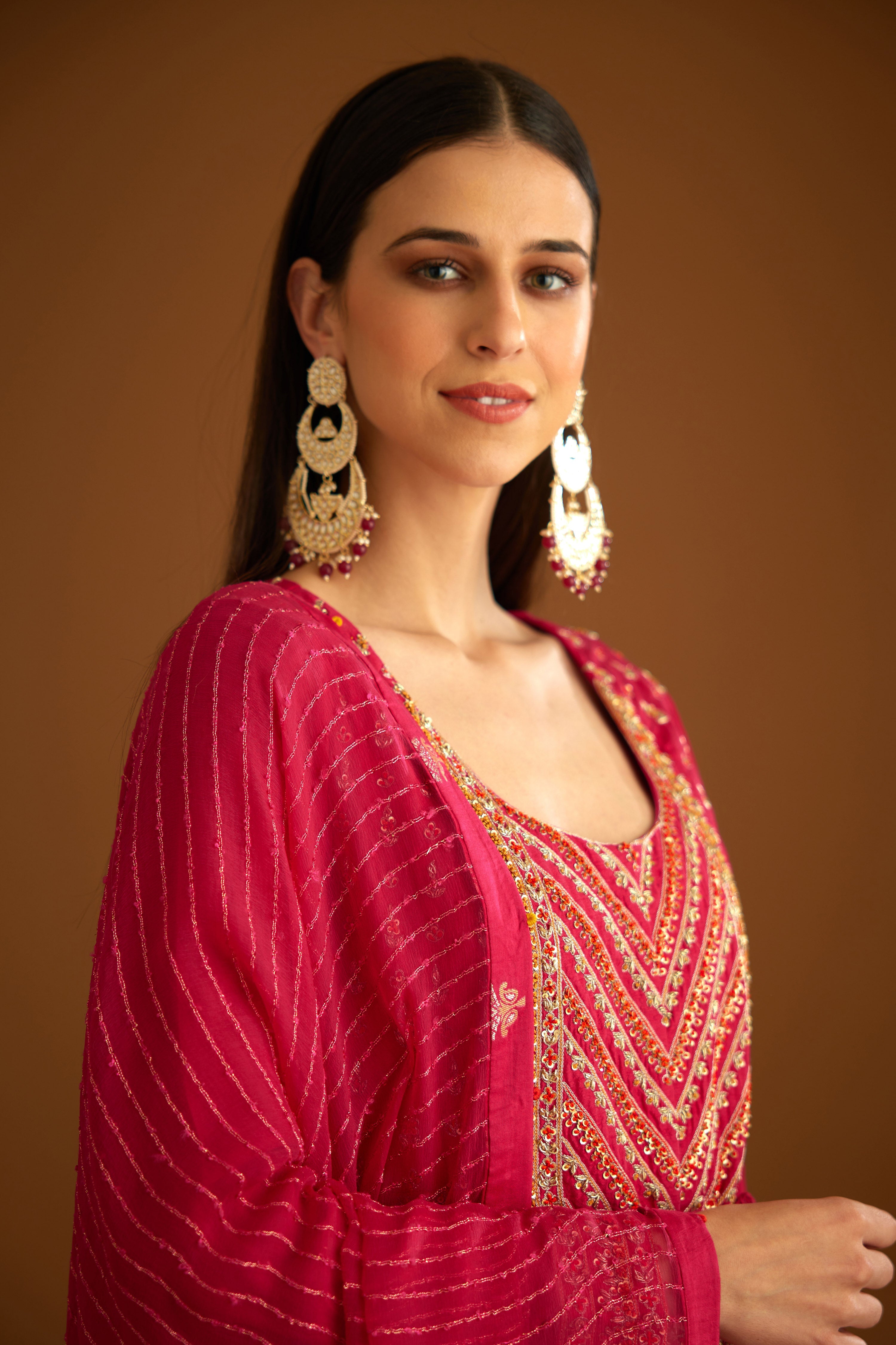 Dark Pink Anarkali Set