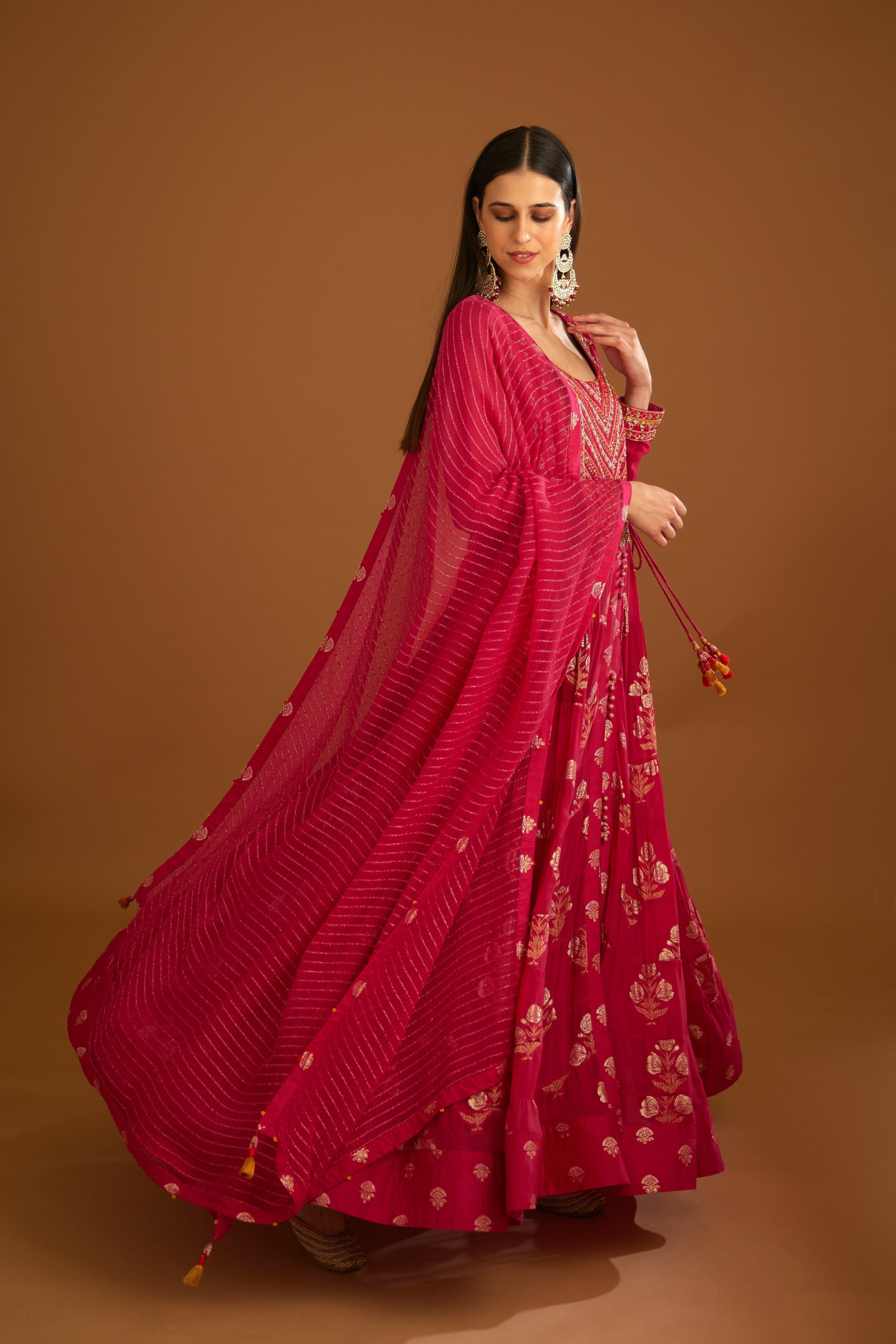Dark Pink Anarkali Set