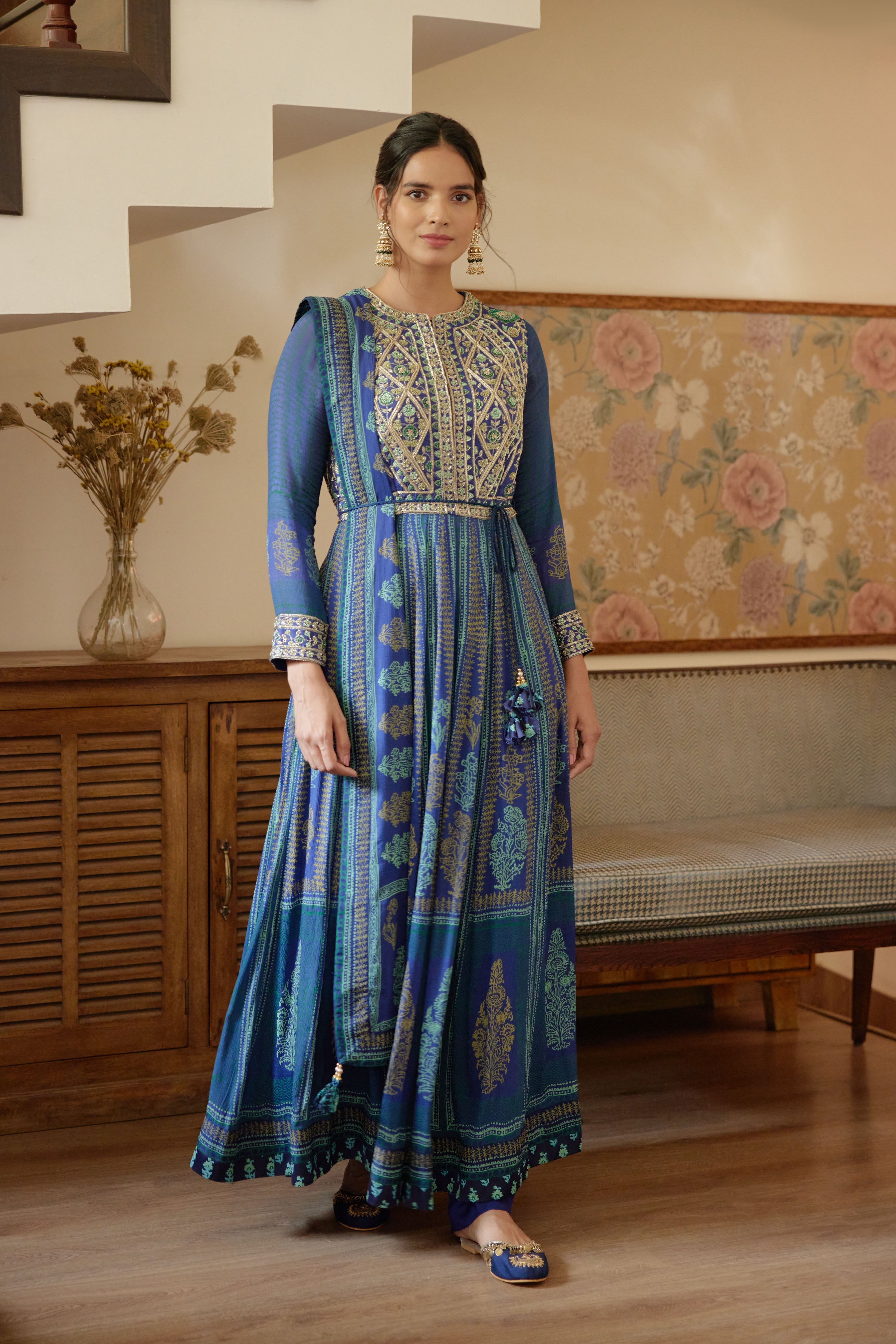 Royal Blue Anarkali Set