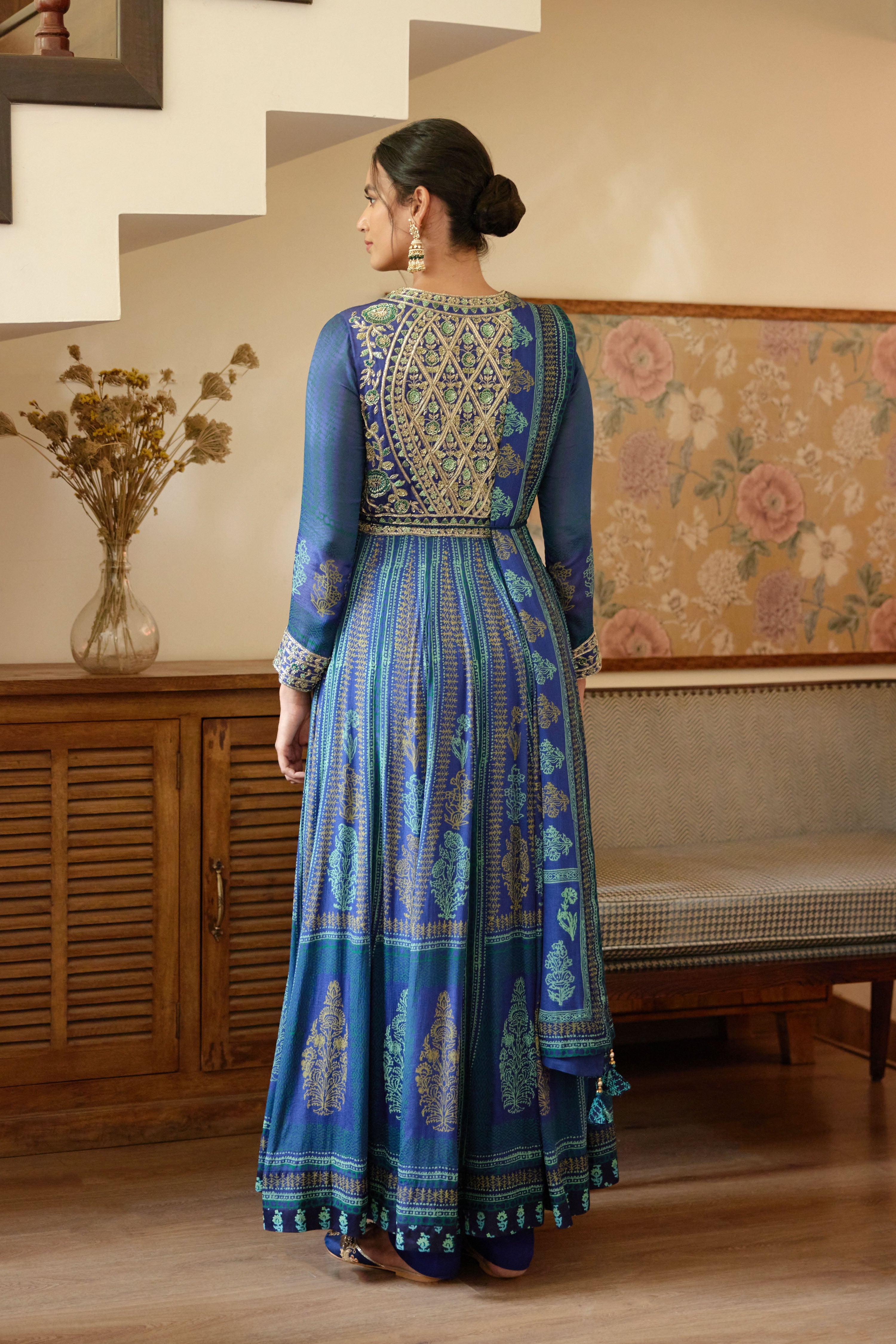 Royal Blue Anarkali Set