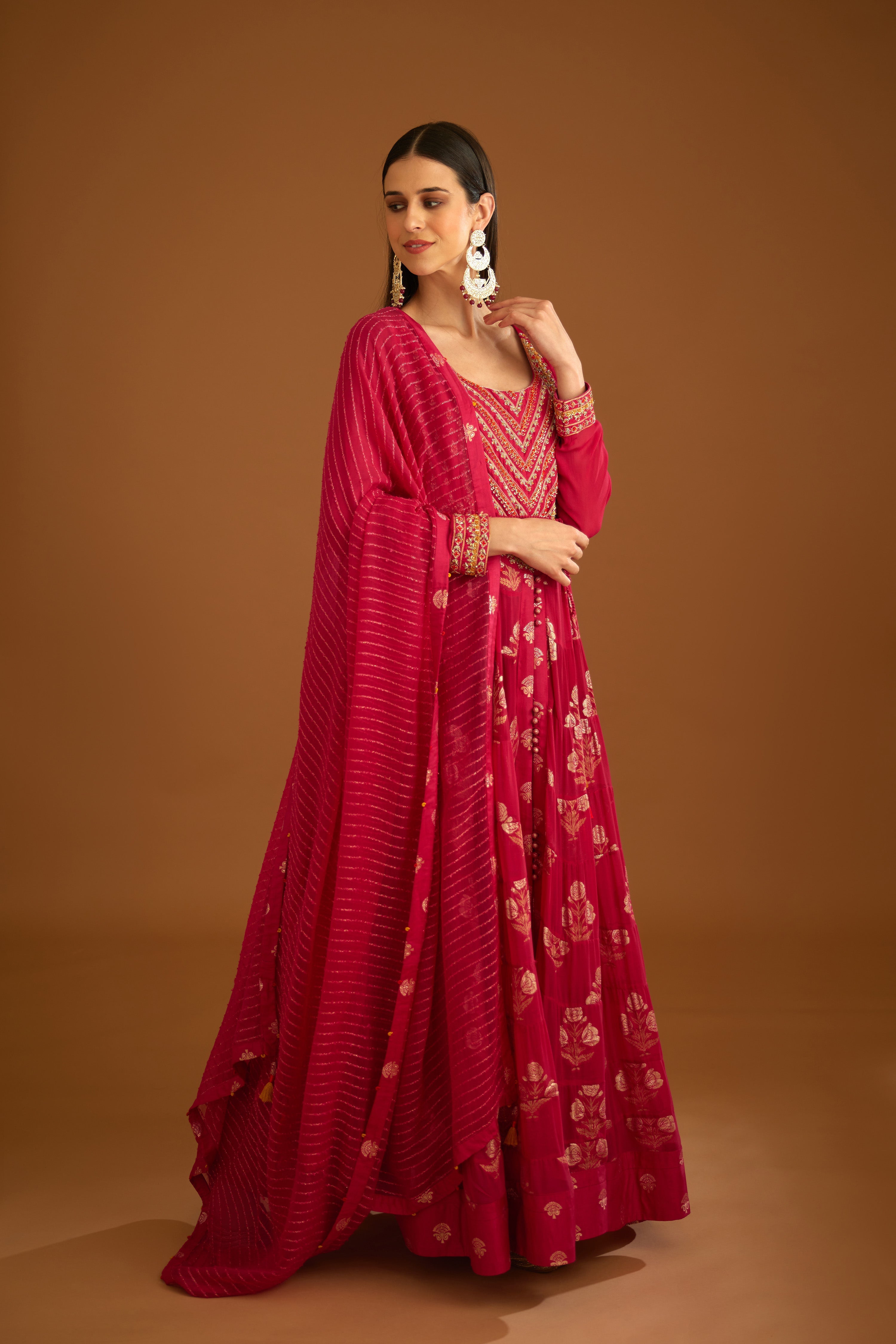 Dark Pink Anarkali Set