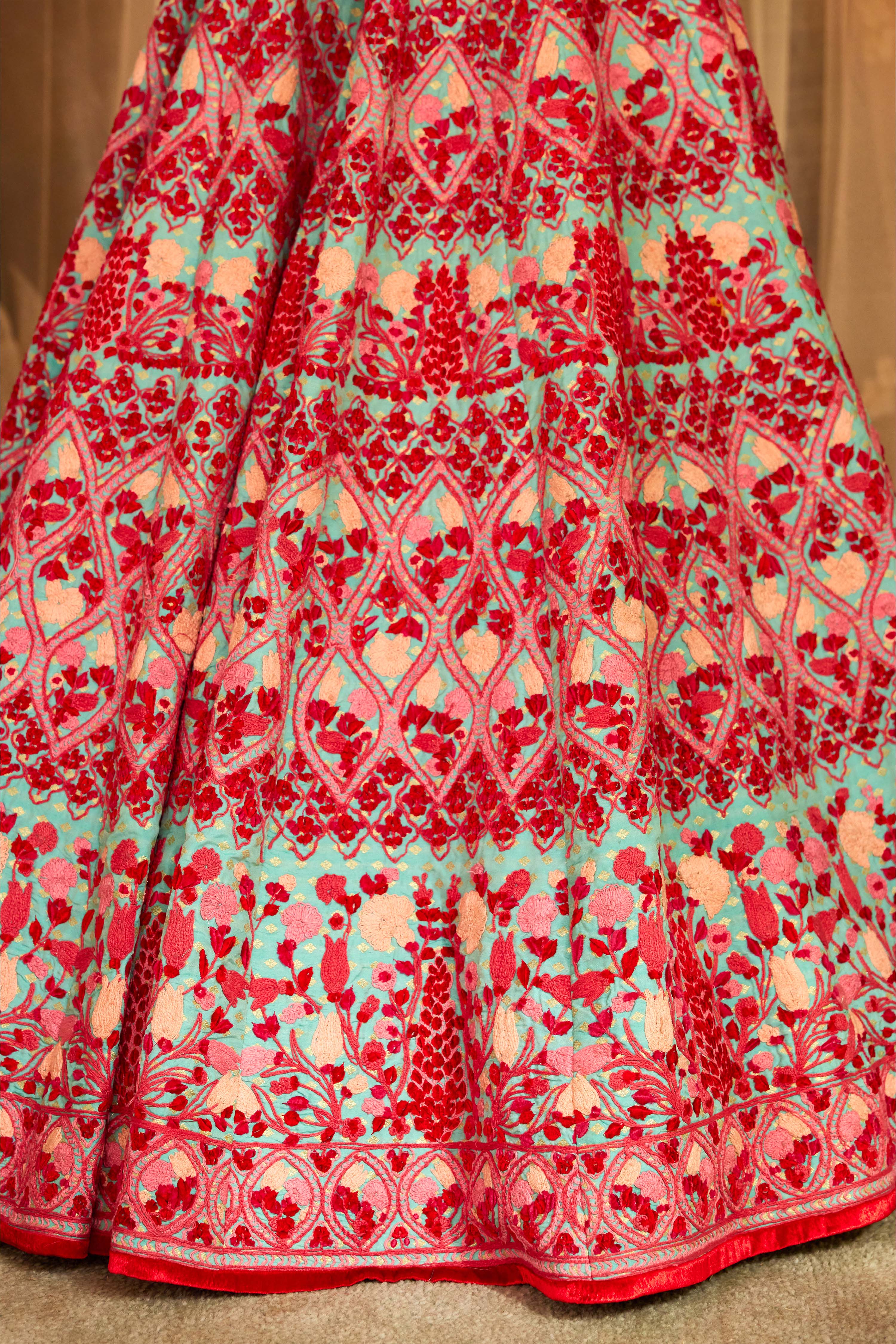 Pink Blue Lehenga Set