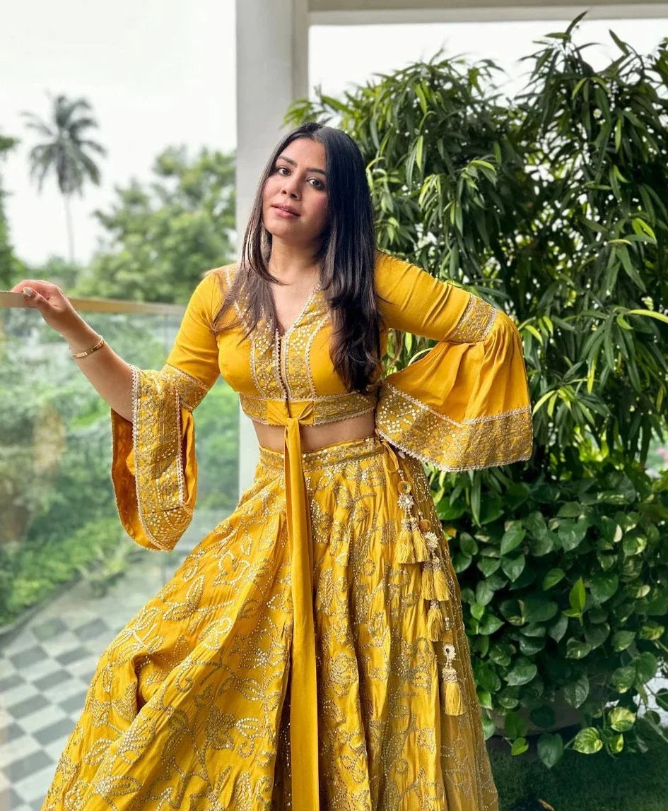 Chikki Goenka In Ayka Tie Up Top With Victorian Skirt