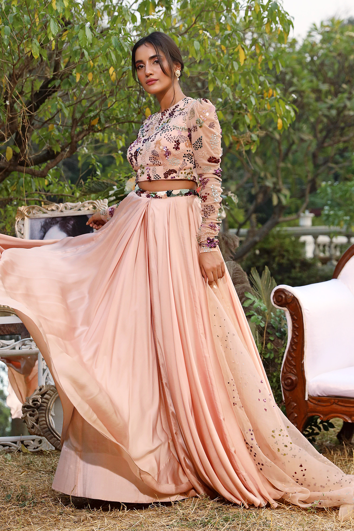 Nude Lehenga Set
