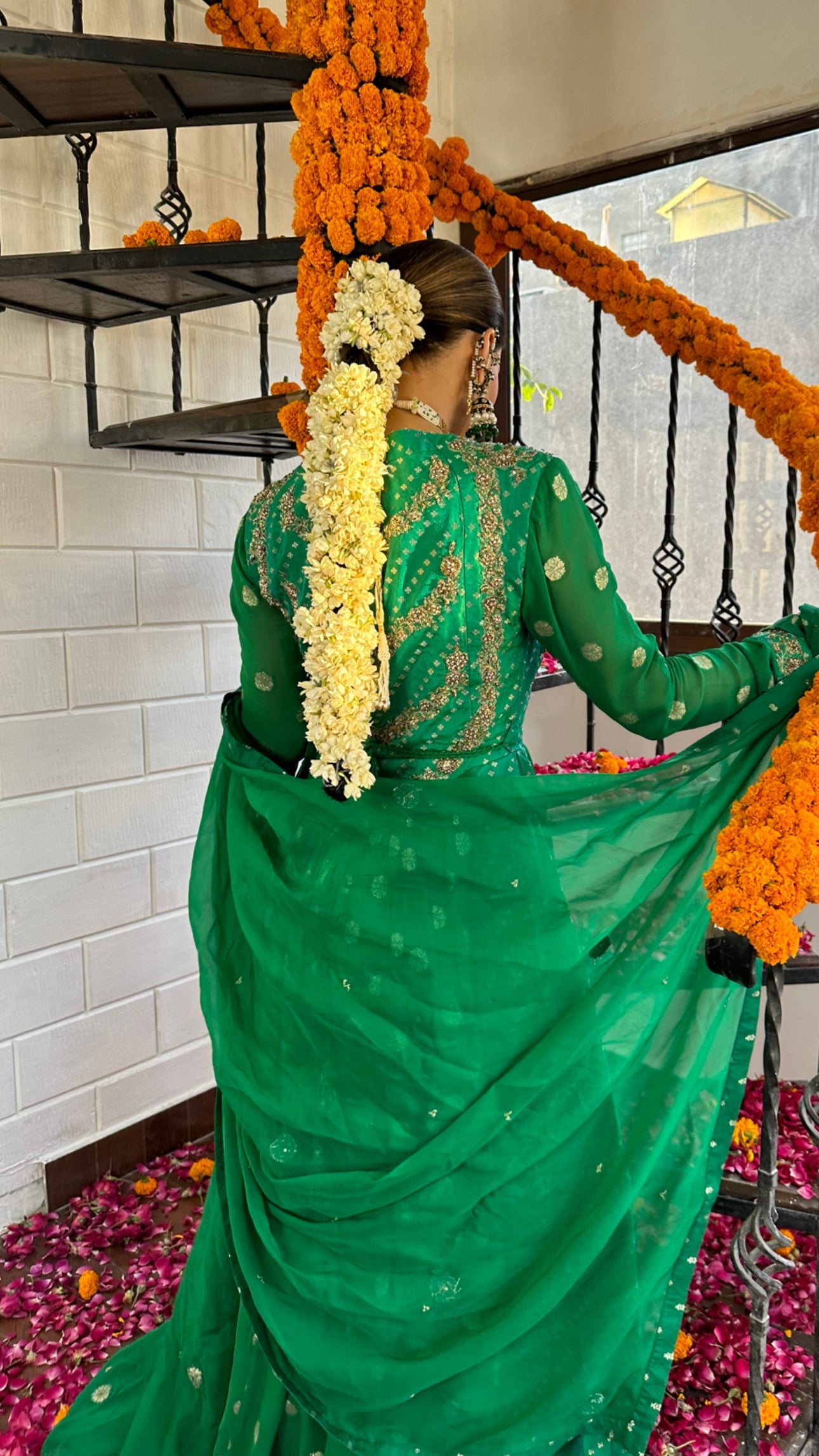 Emerald Green Anarkali Set