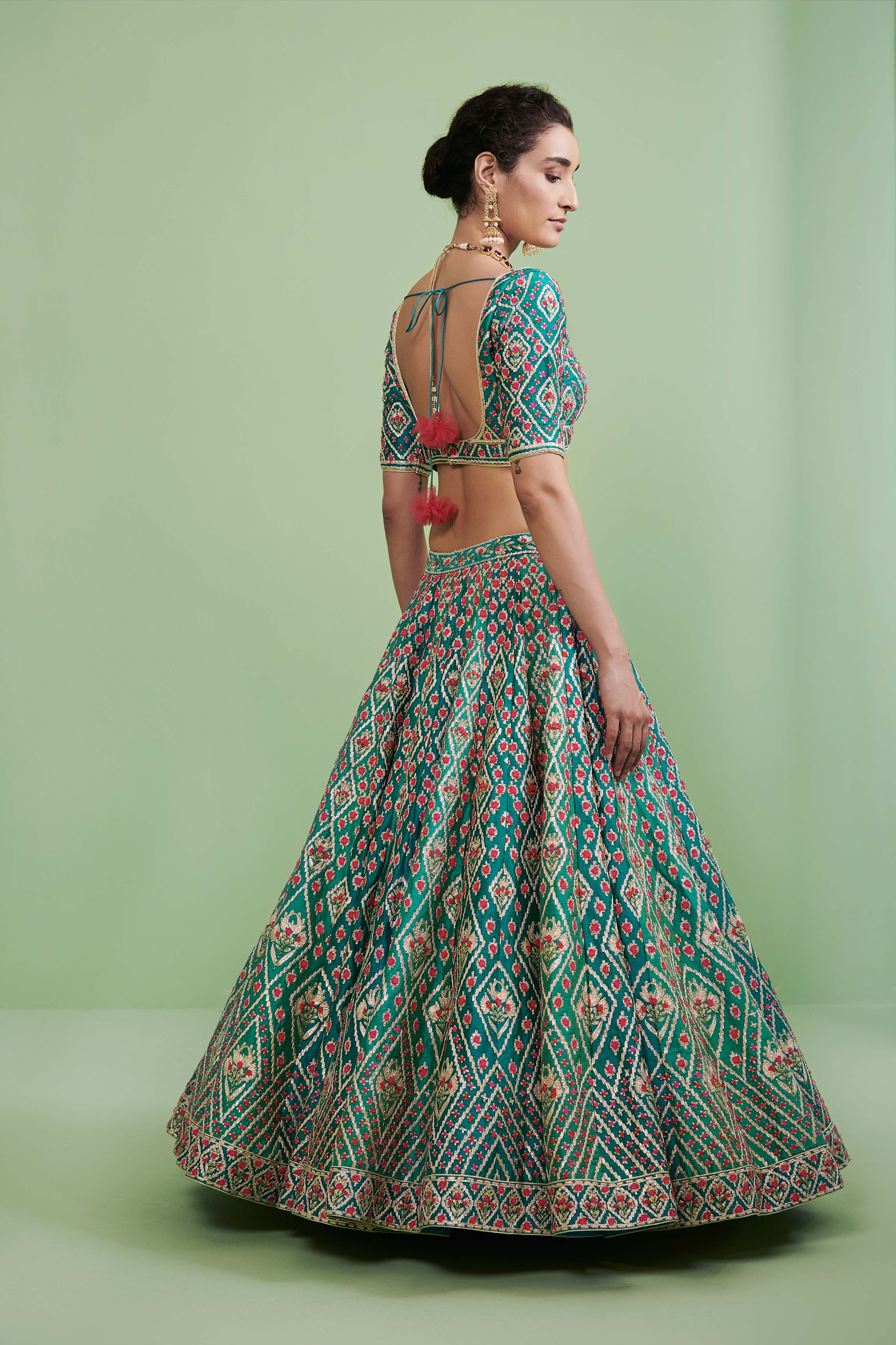 Teal Lehenga Set