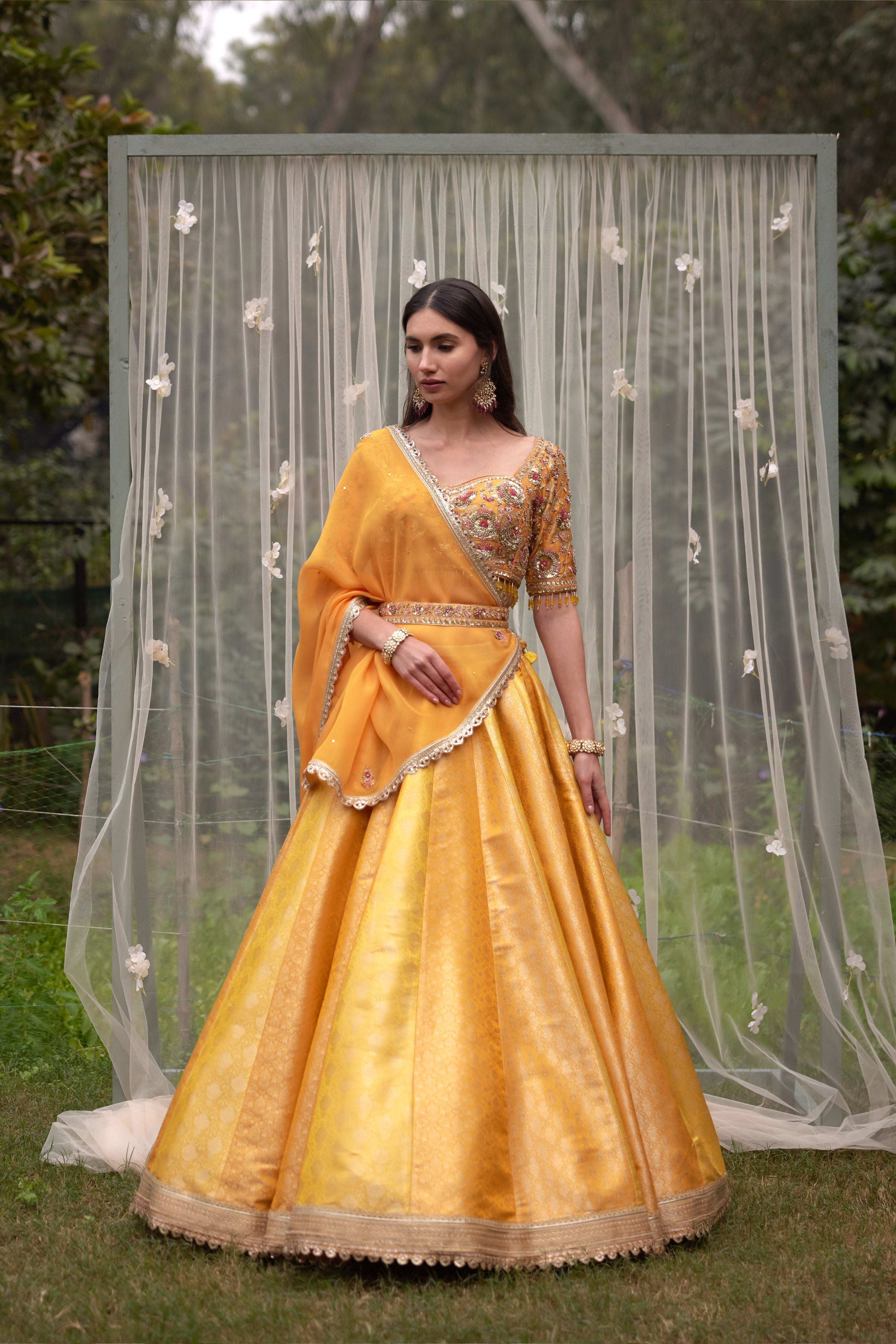 Mustard Lehenga Set