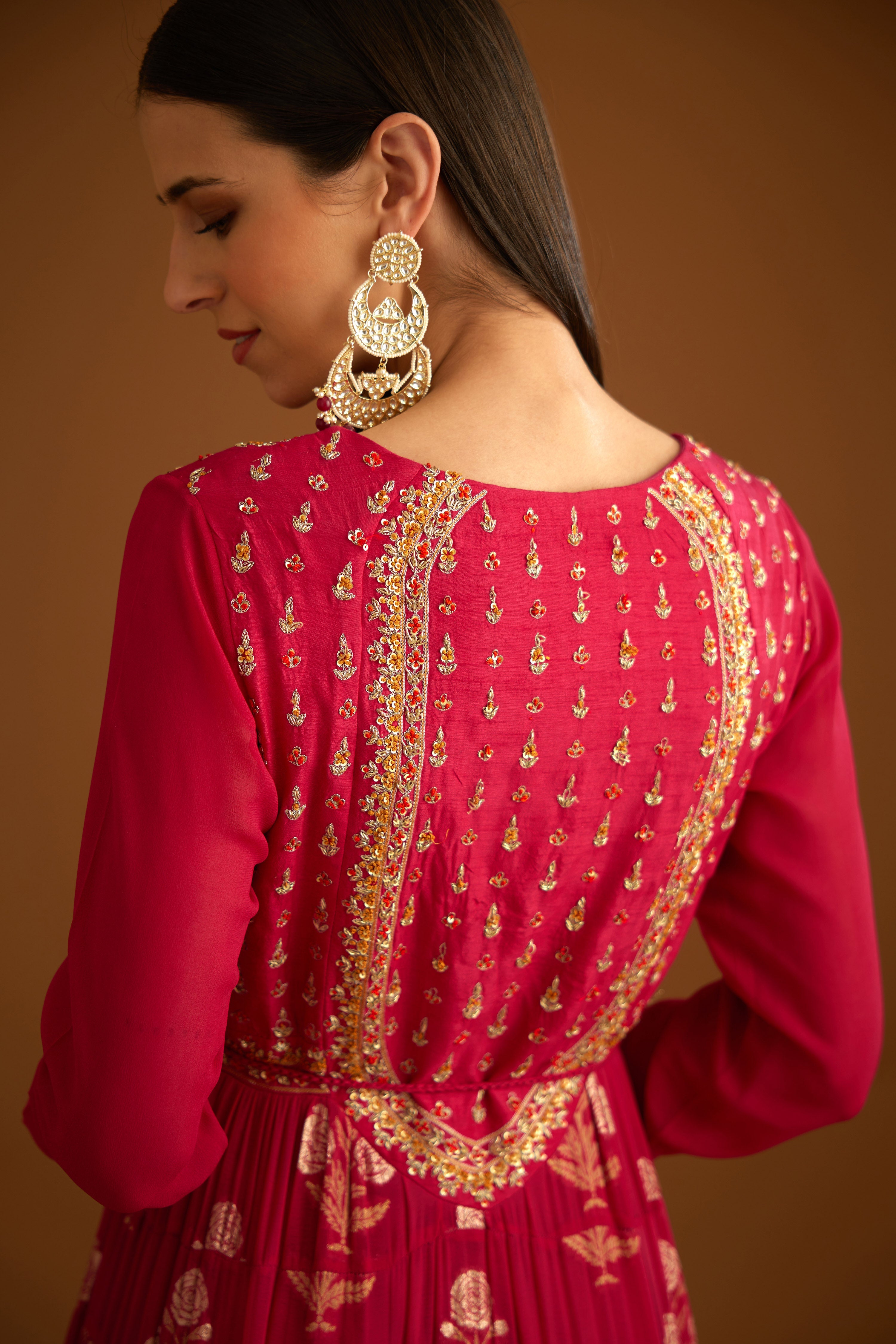 Dark Pink Anarkali Set