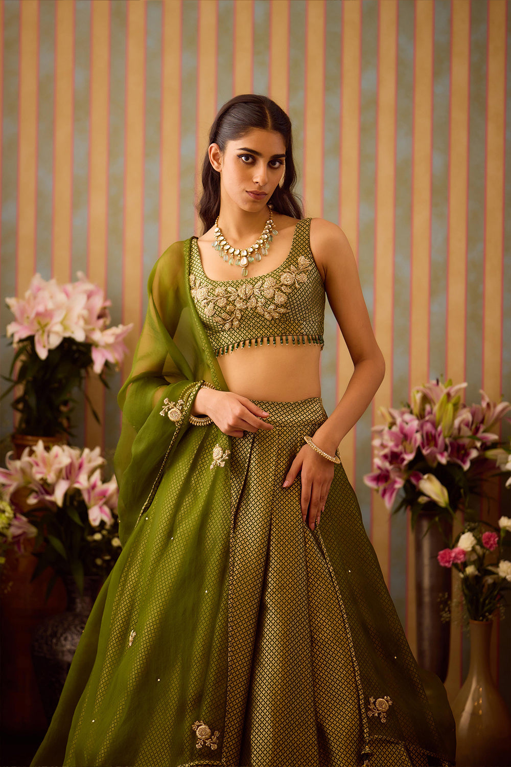 Garden Green Lehenga Set