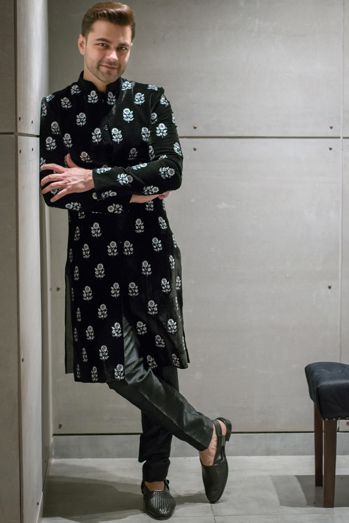 Black Parsi Sherwani