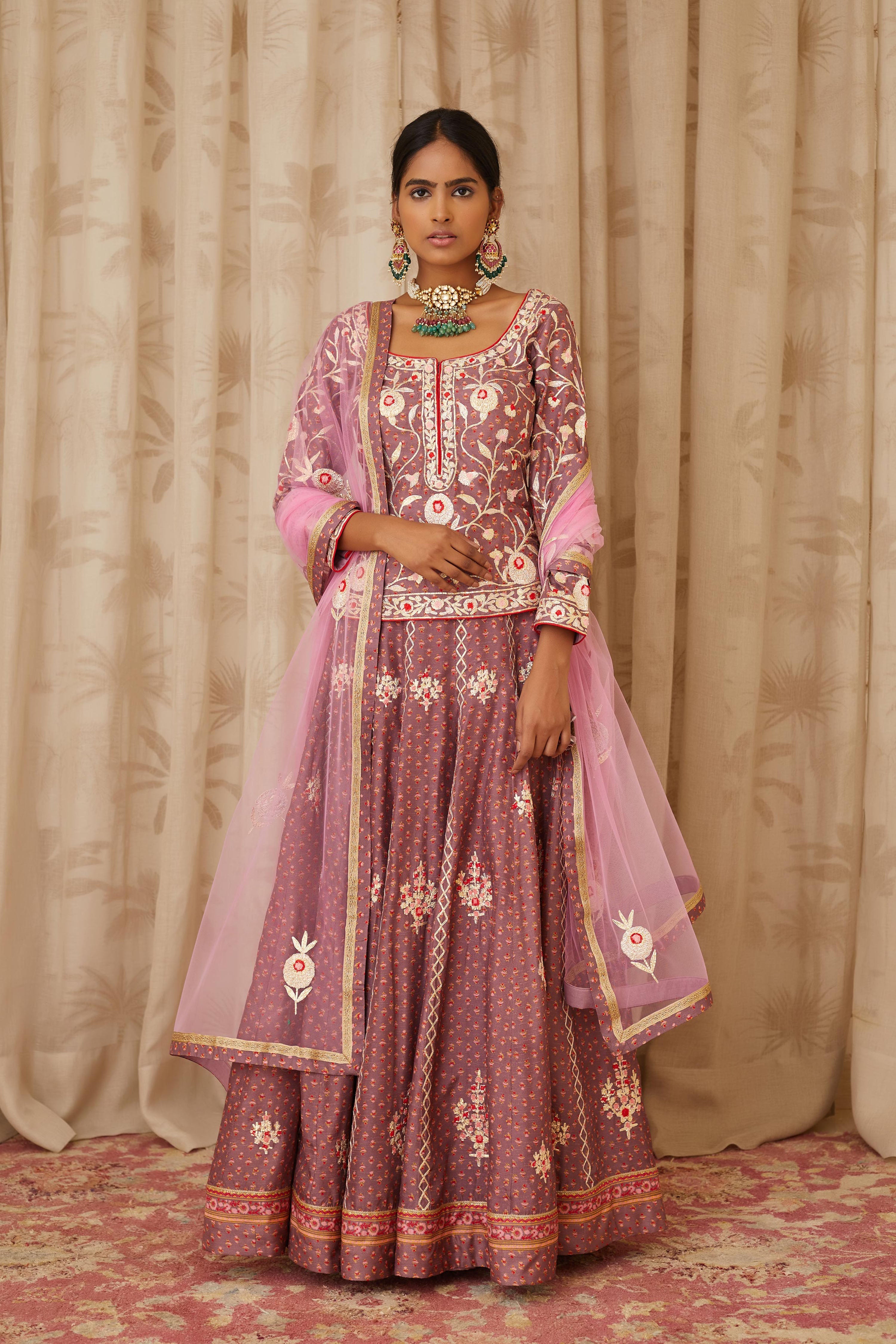 Neutral Purple Short Kurta Set