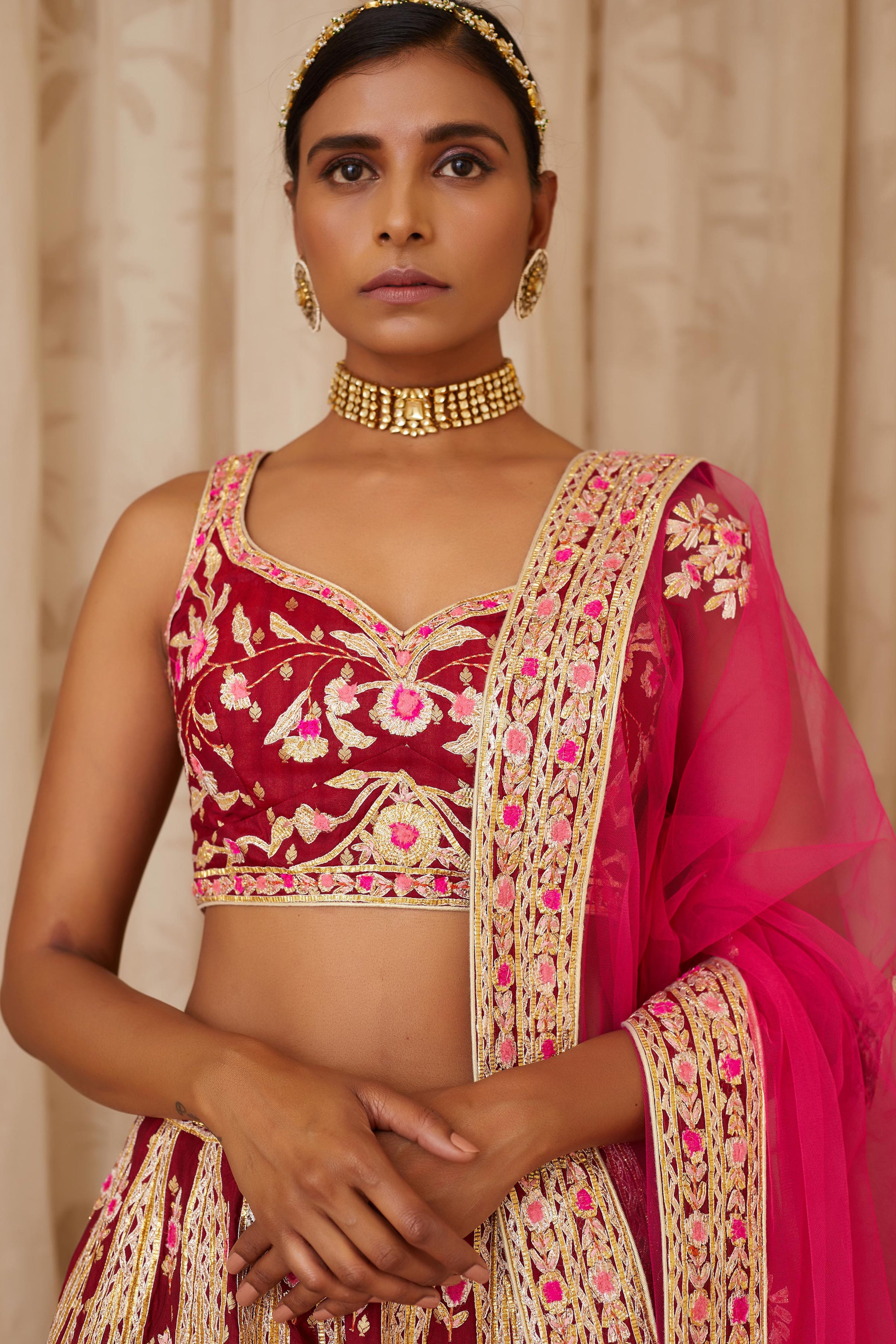 Maroon Lehenga Set