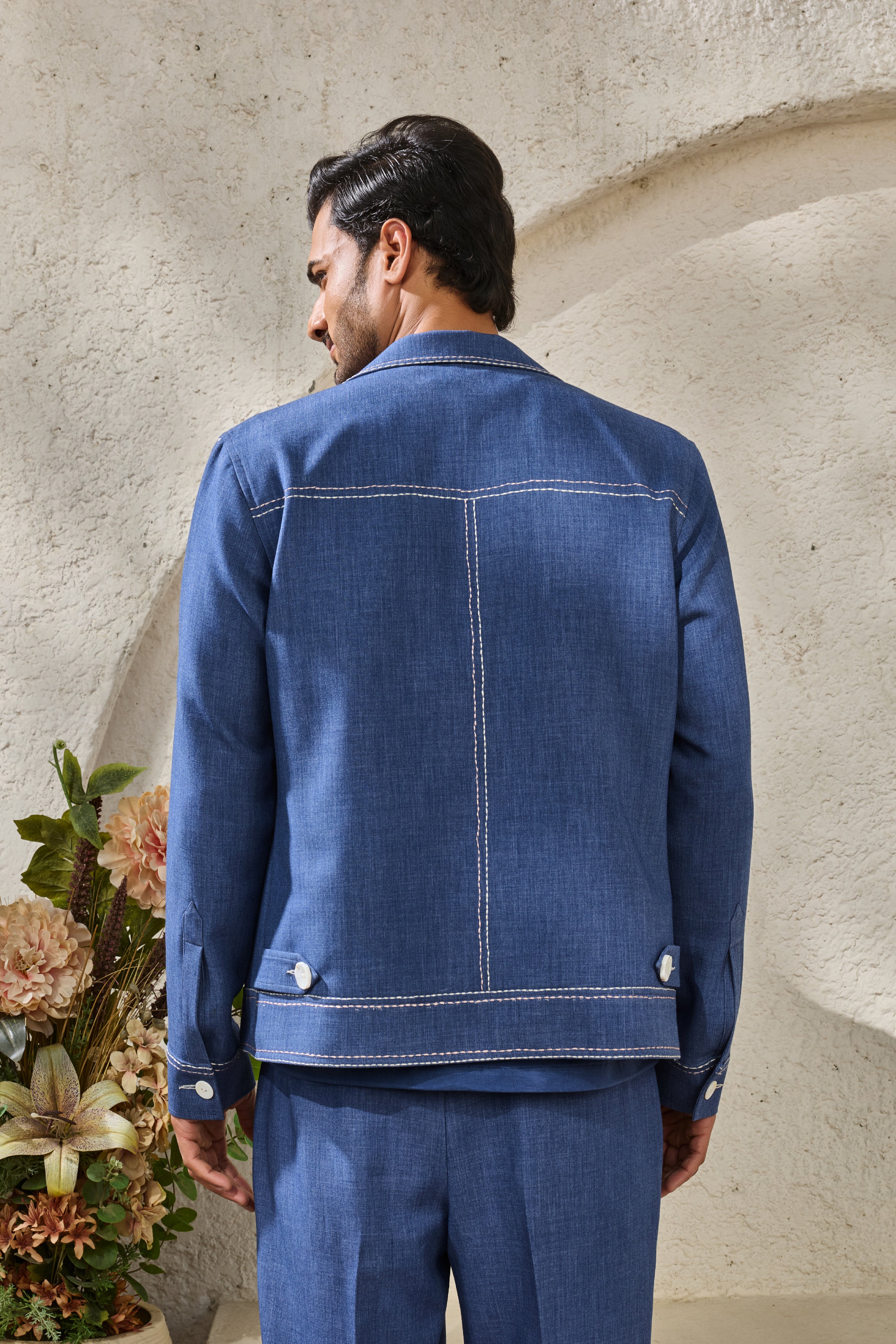 Blue Paint Splash Shacket Set