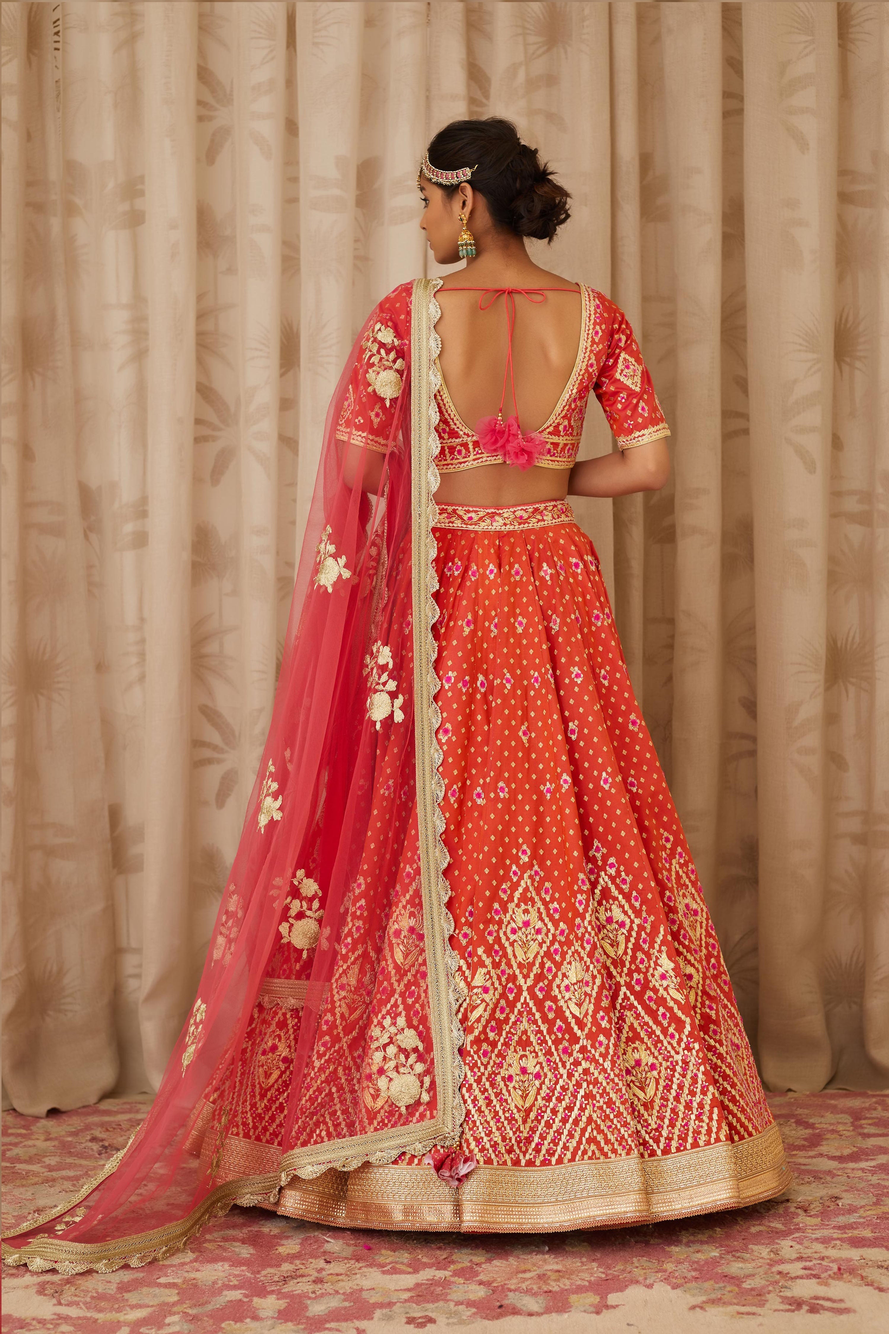 Rust Orange Lehenga Set