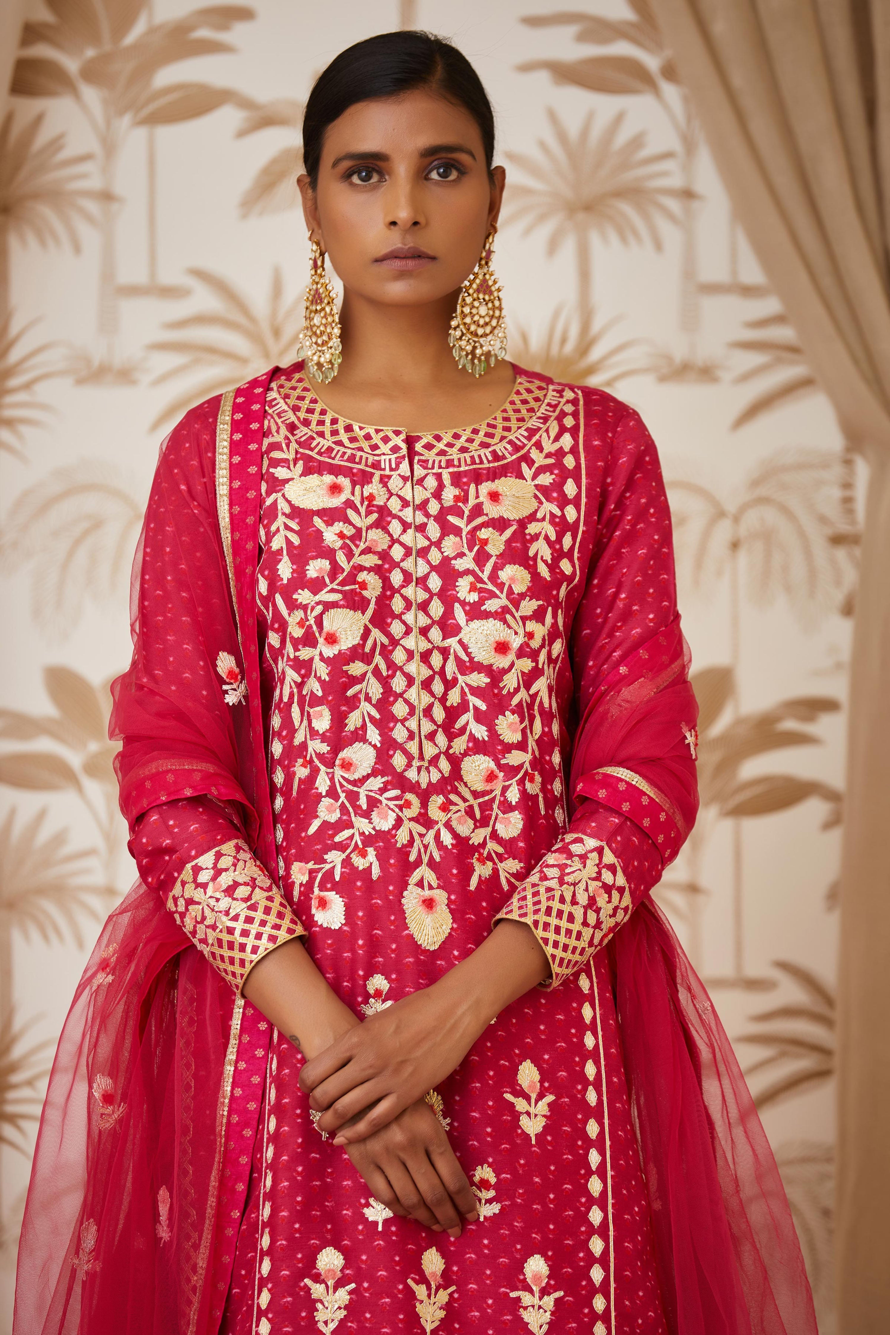 Pink Kurta Skirt Set