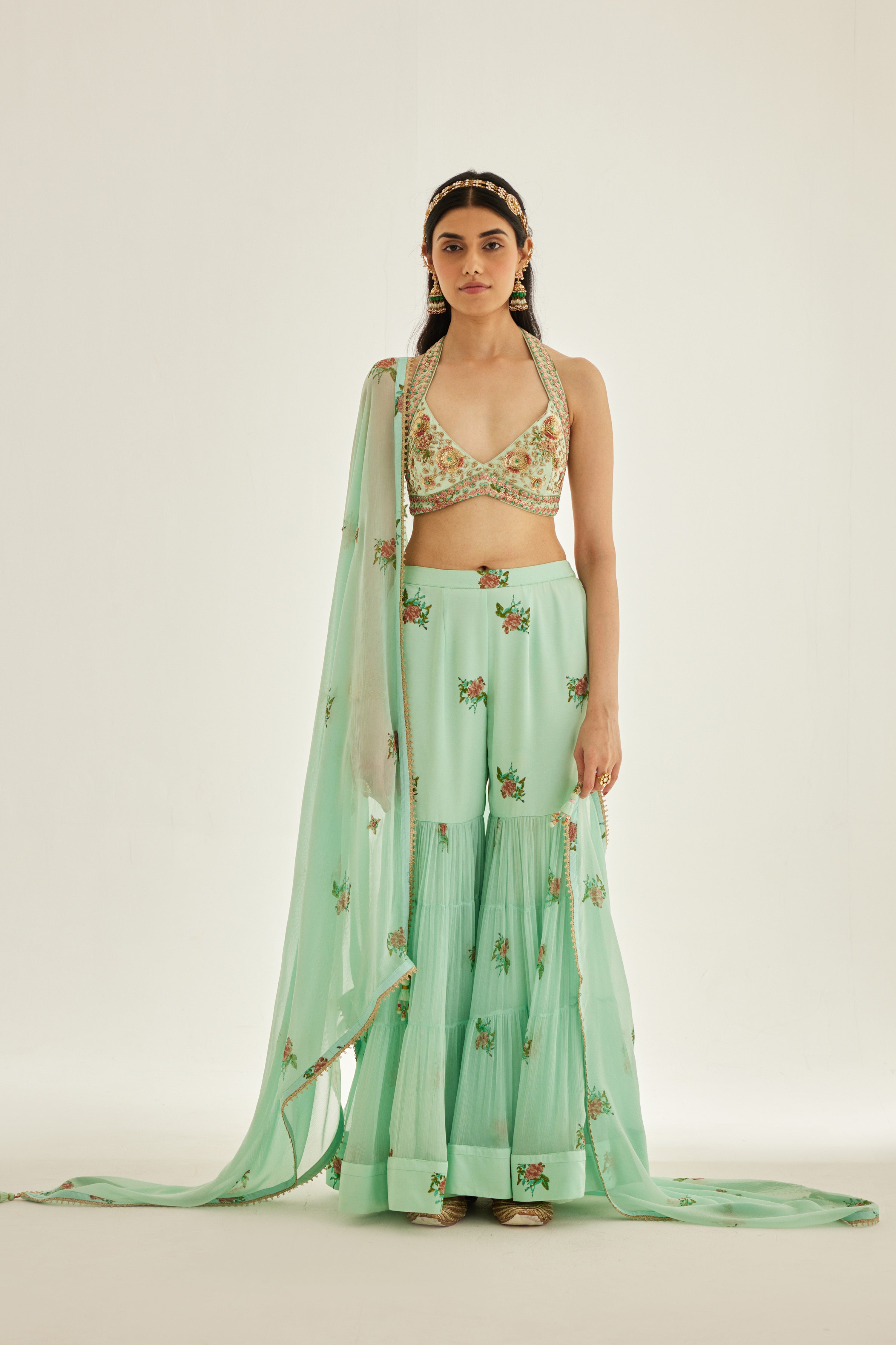 Plume Blue Sharara Set