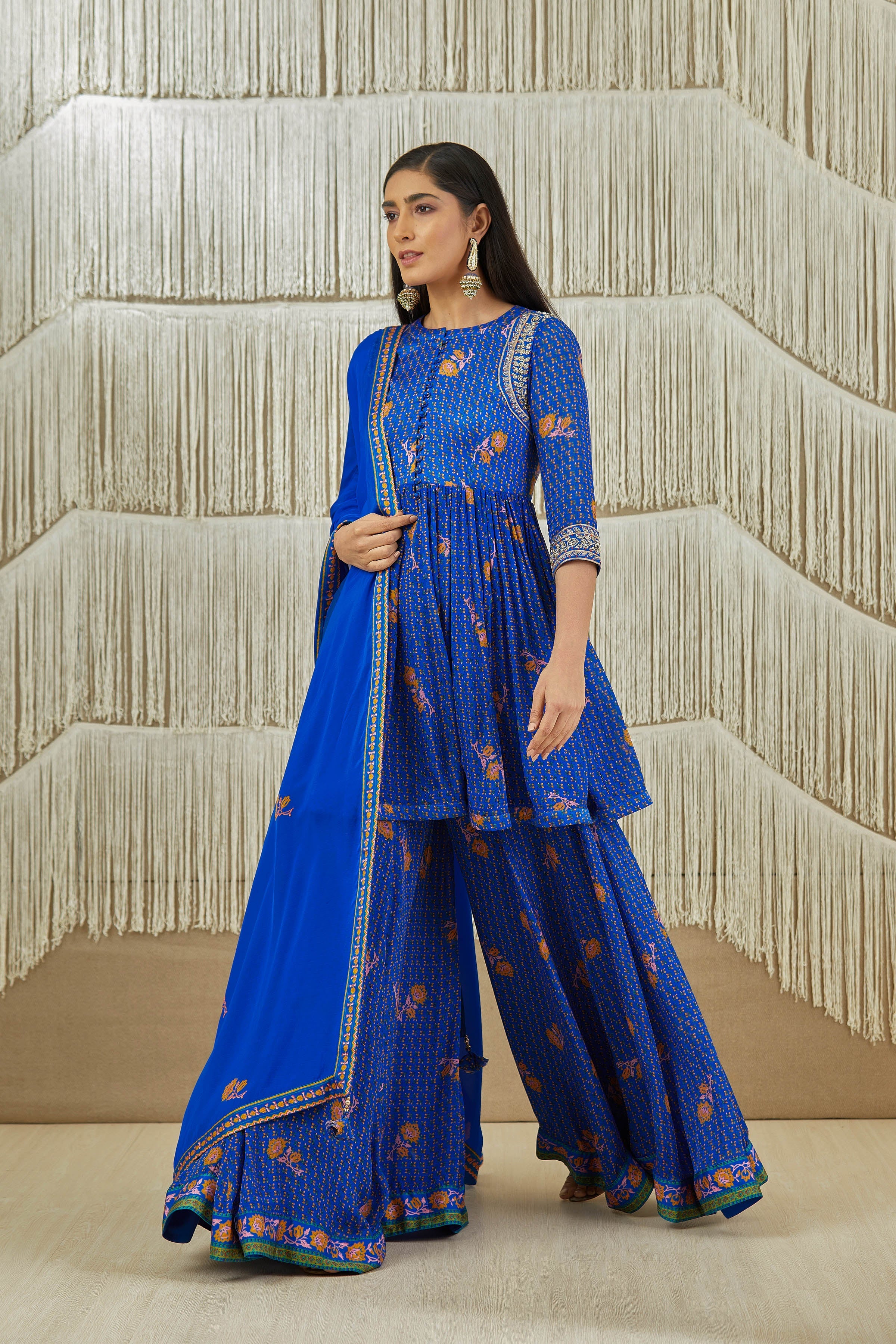 Royal Blue Sharara set