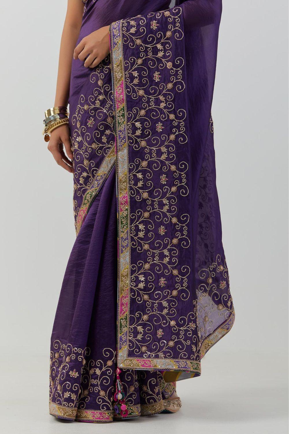 Purple Saree Set