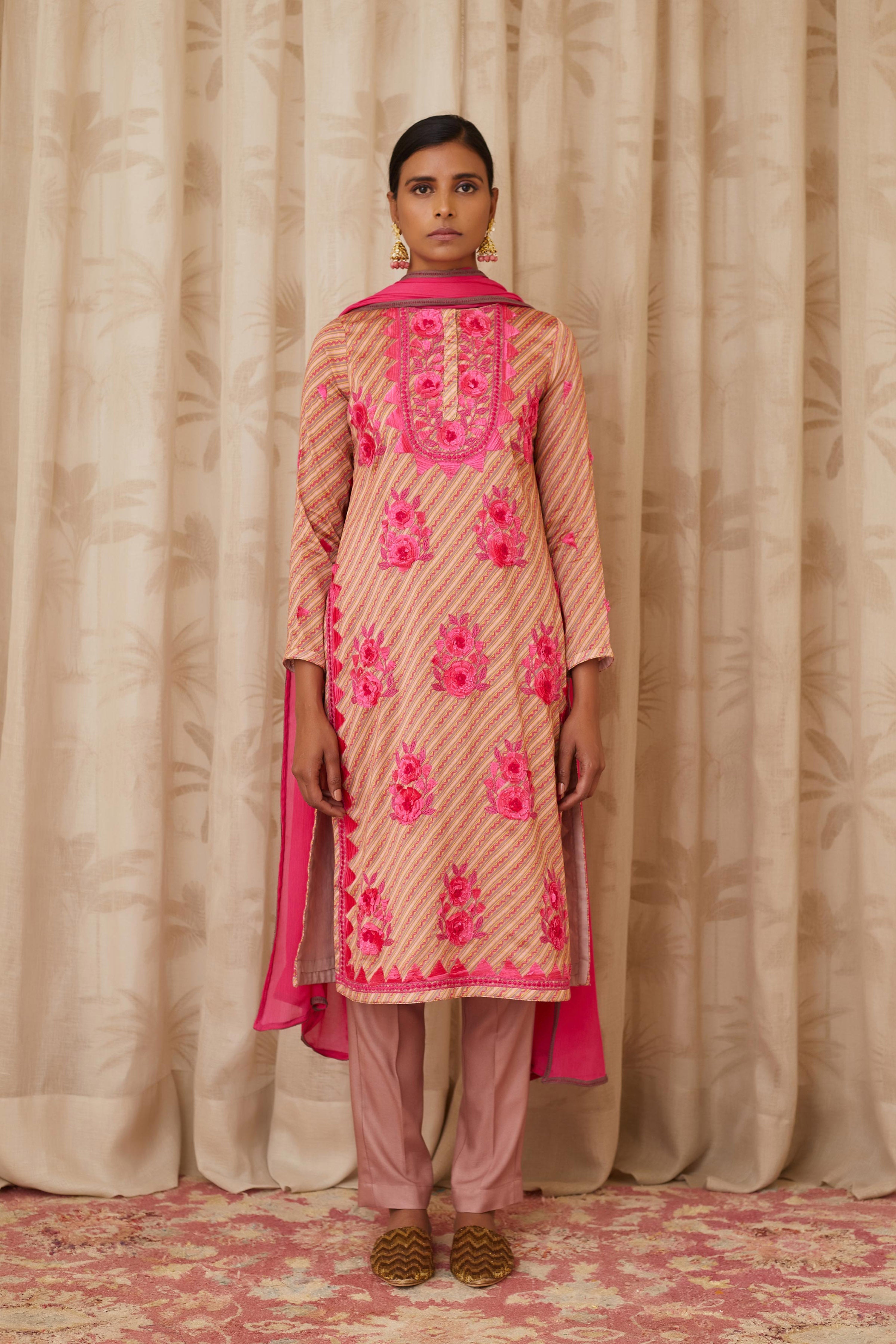 Coral Pink Kurta Set