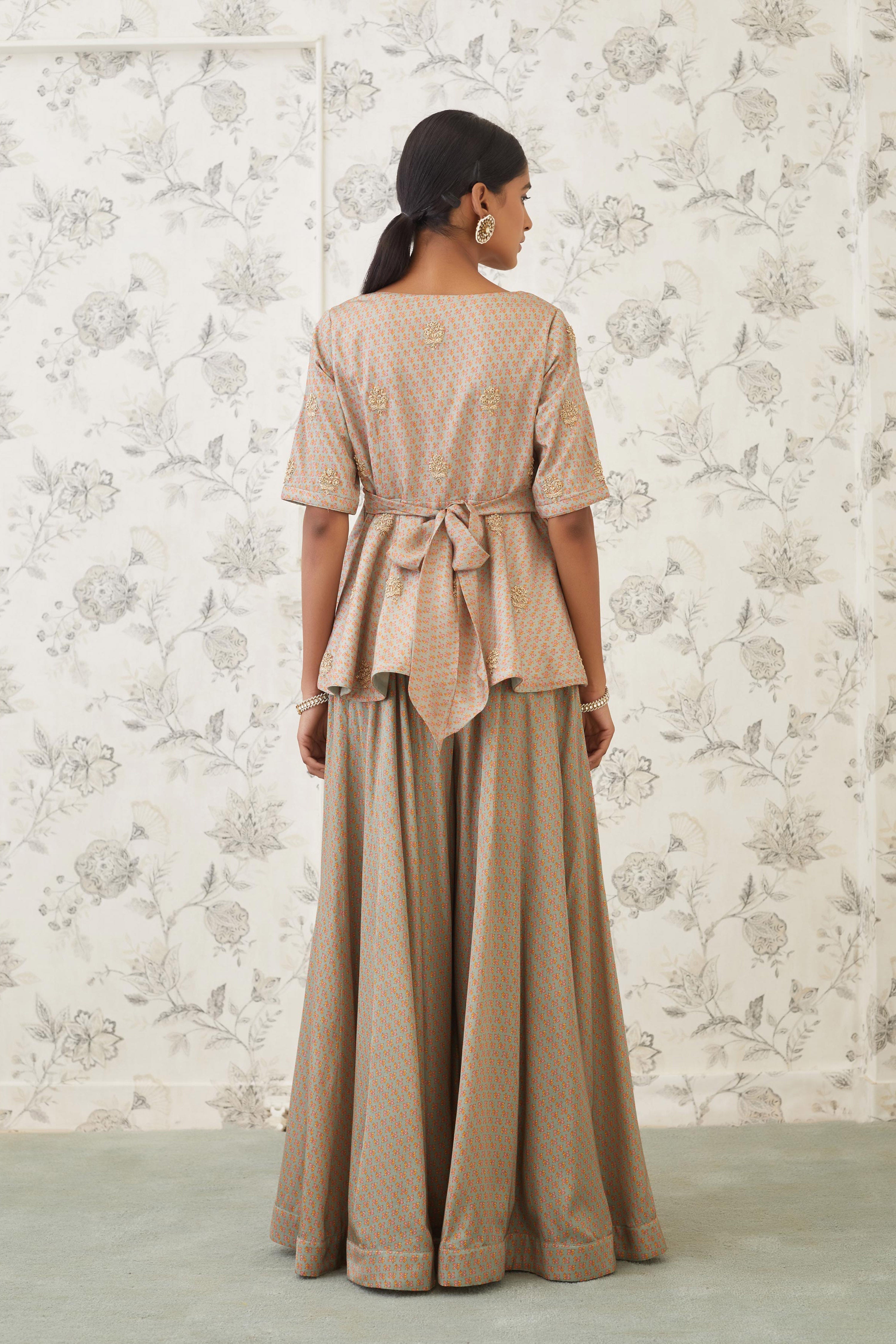 Light Olive Green Top & Trousers set