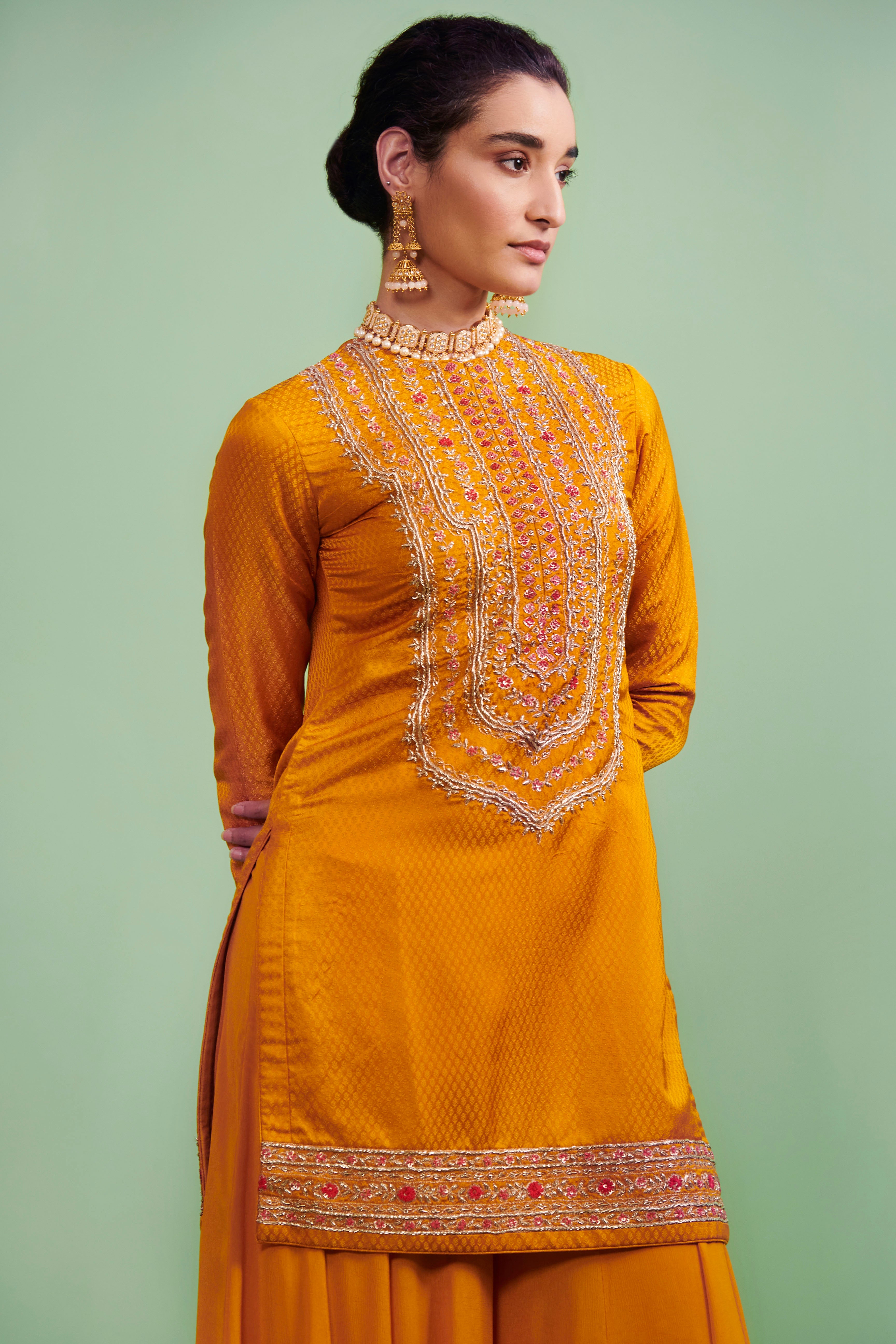Mustard Kurta & Sharara Set