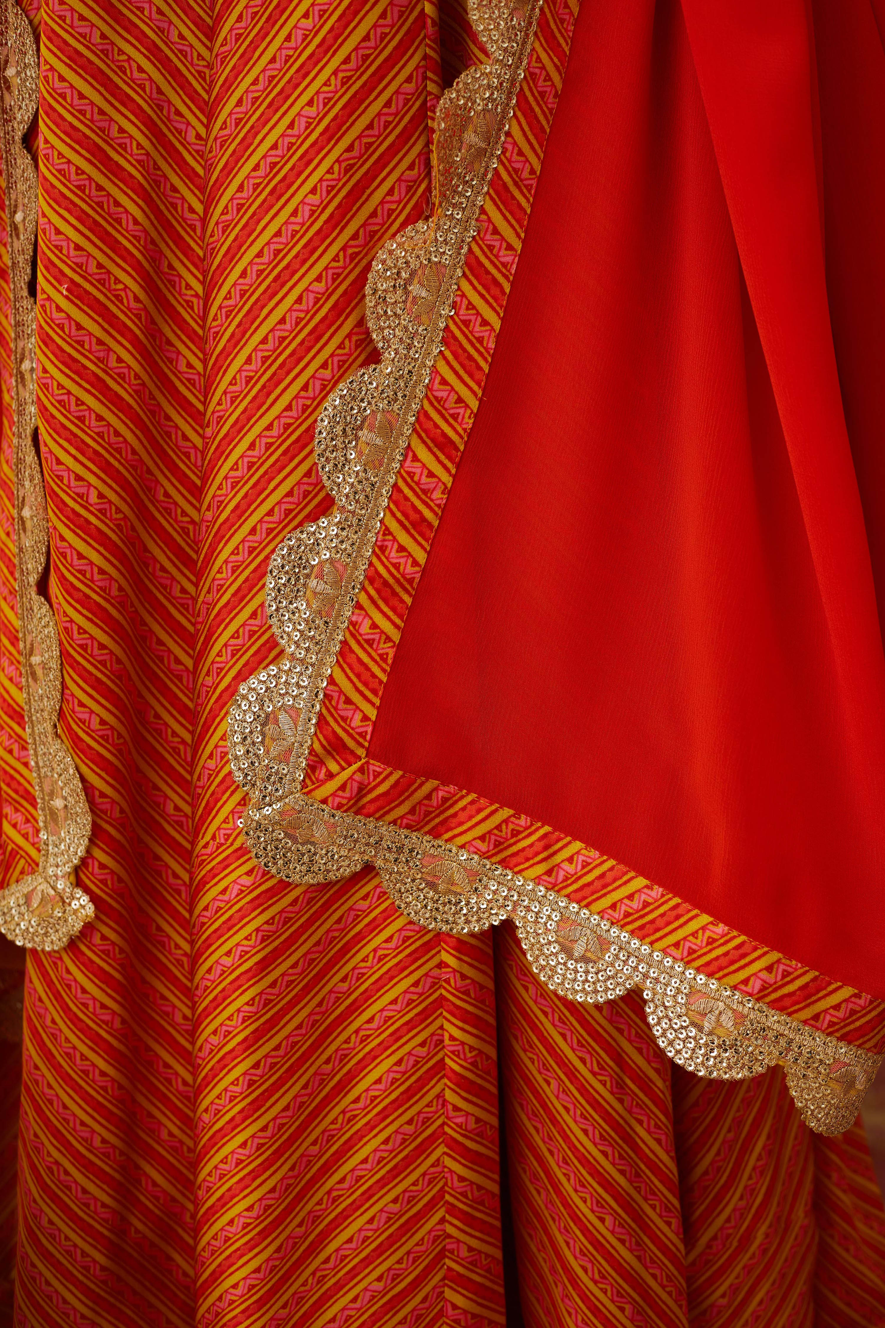 Burnt Orange Anarkali Set