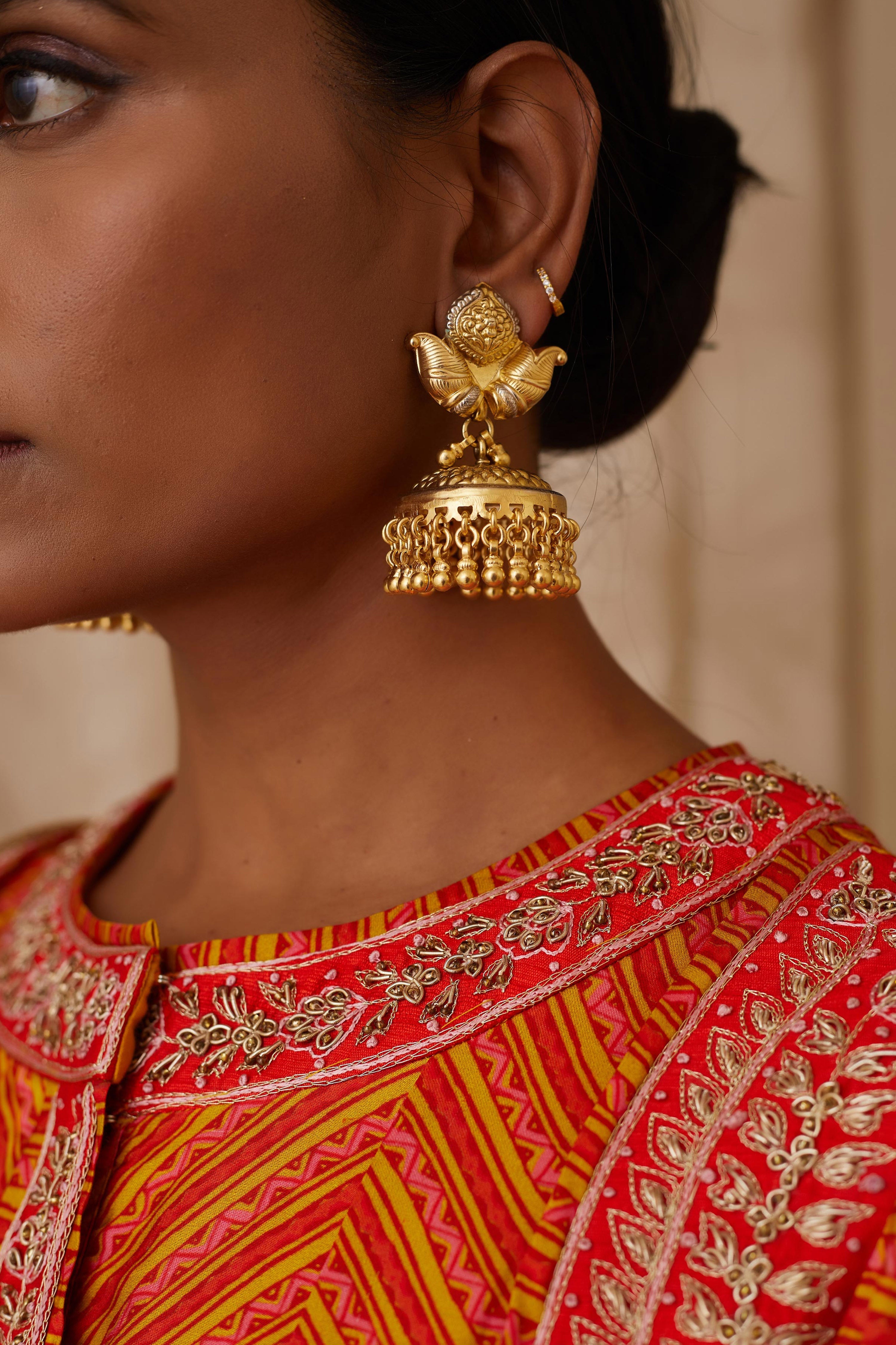 Burnt Orange Anarkali Set