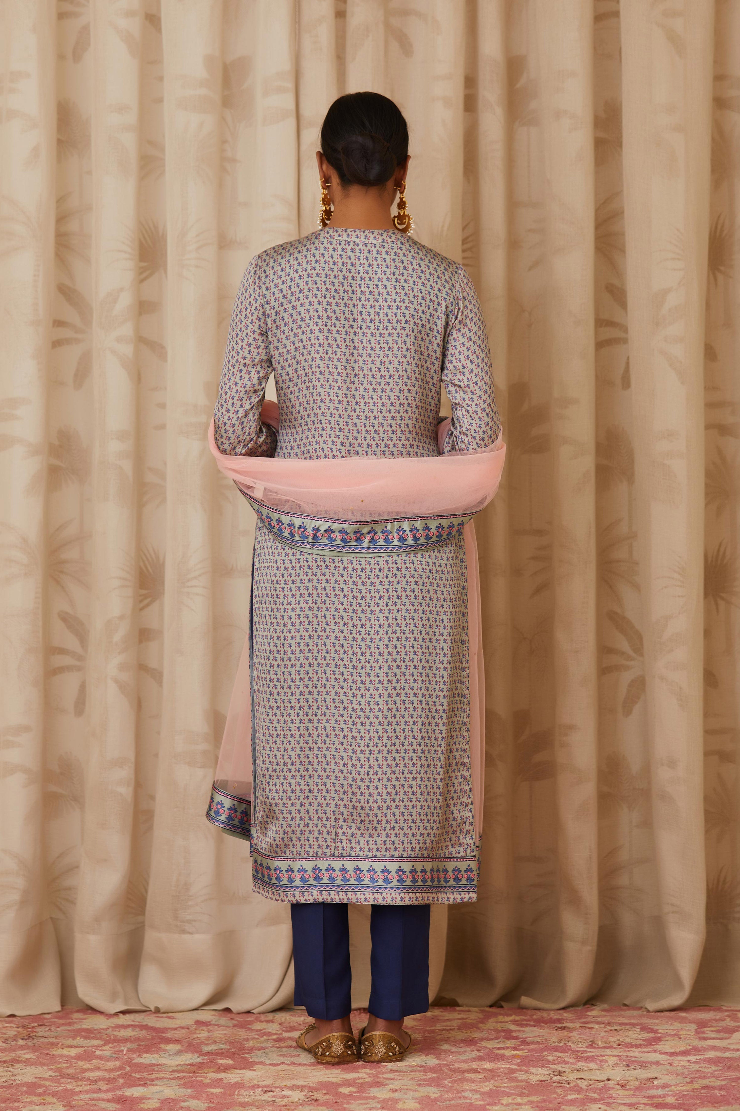 Blue Grey Kurta Set