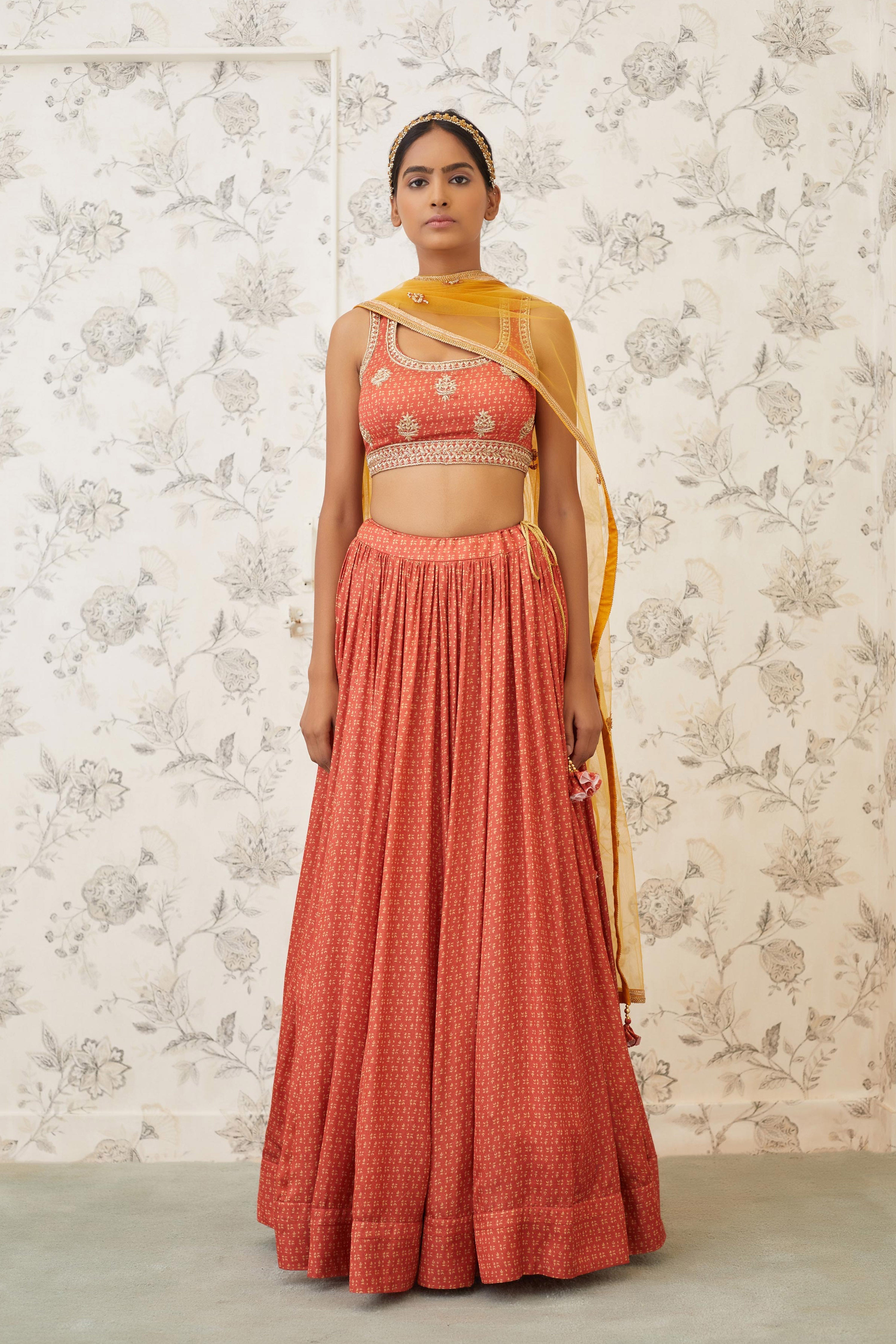 Rust Orange Lehenga Set