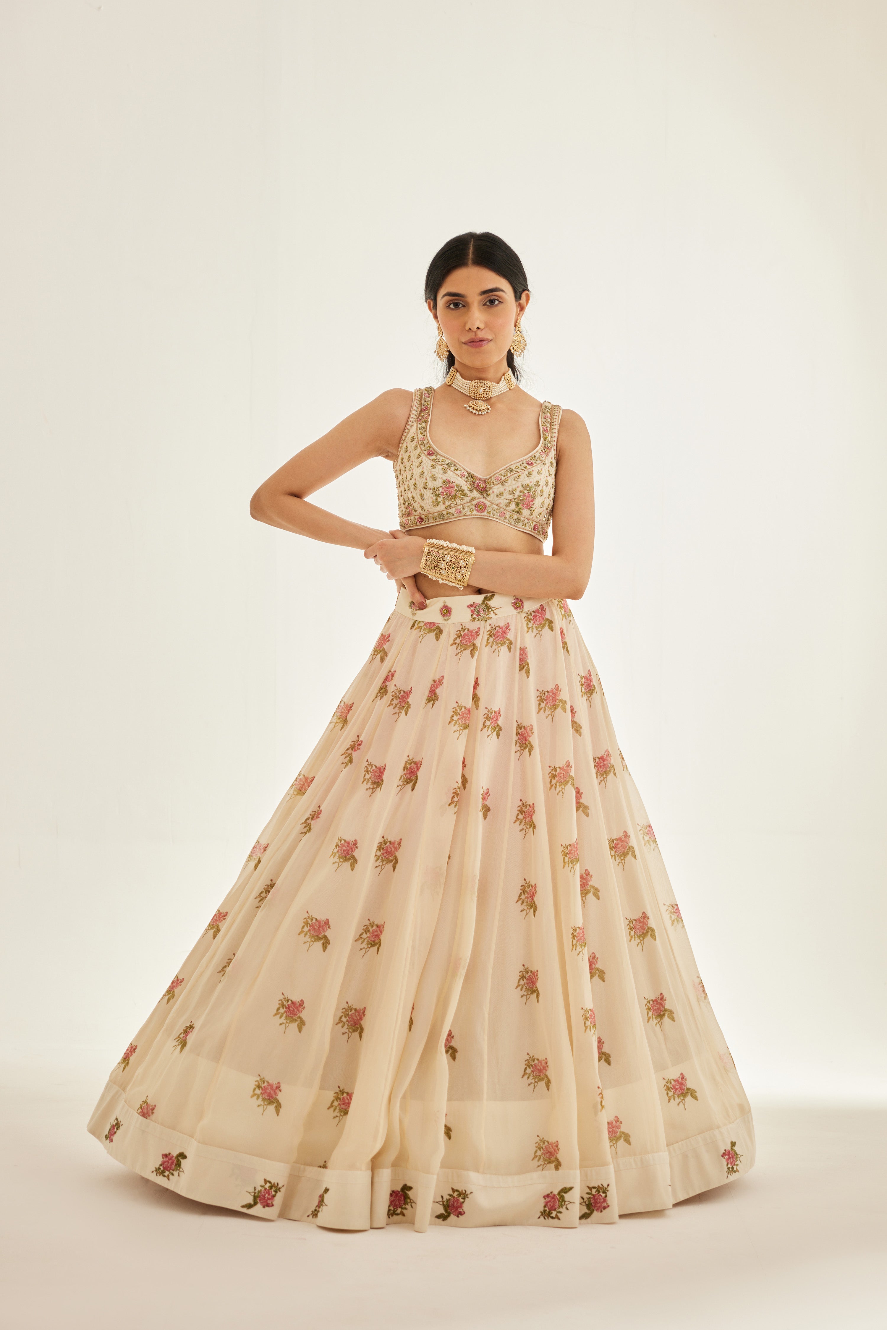 Papyrus White Lehenga Set