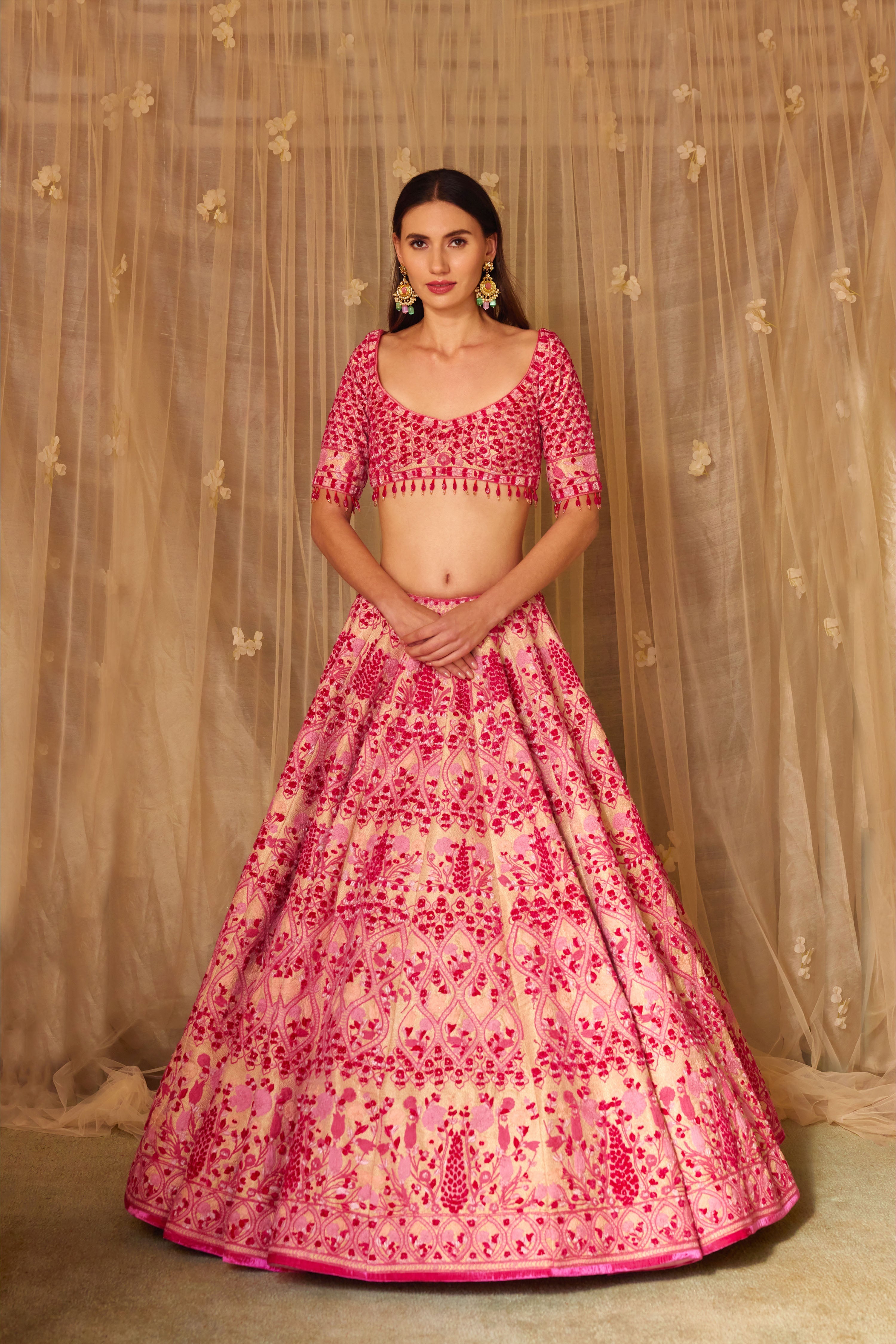 Peach Pink Lehenga Set