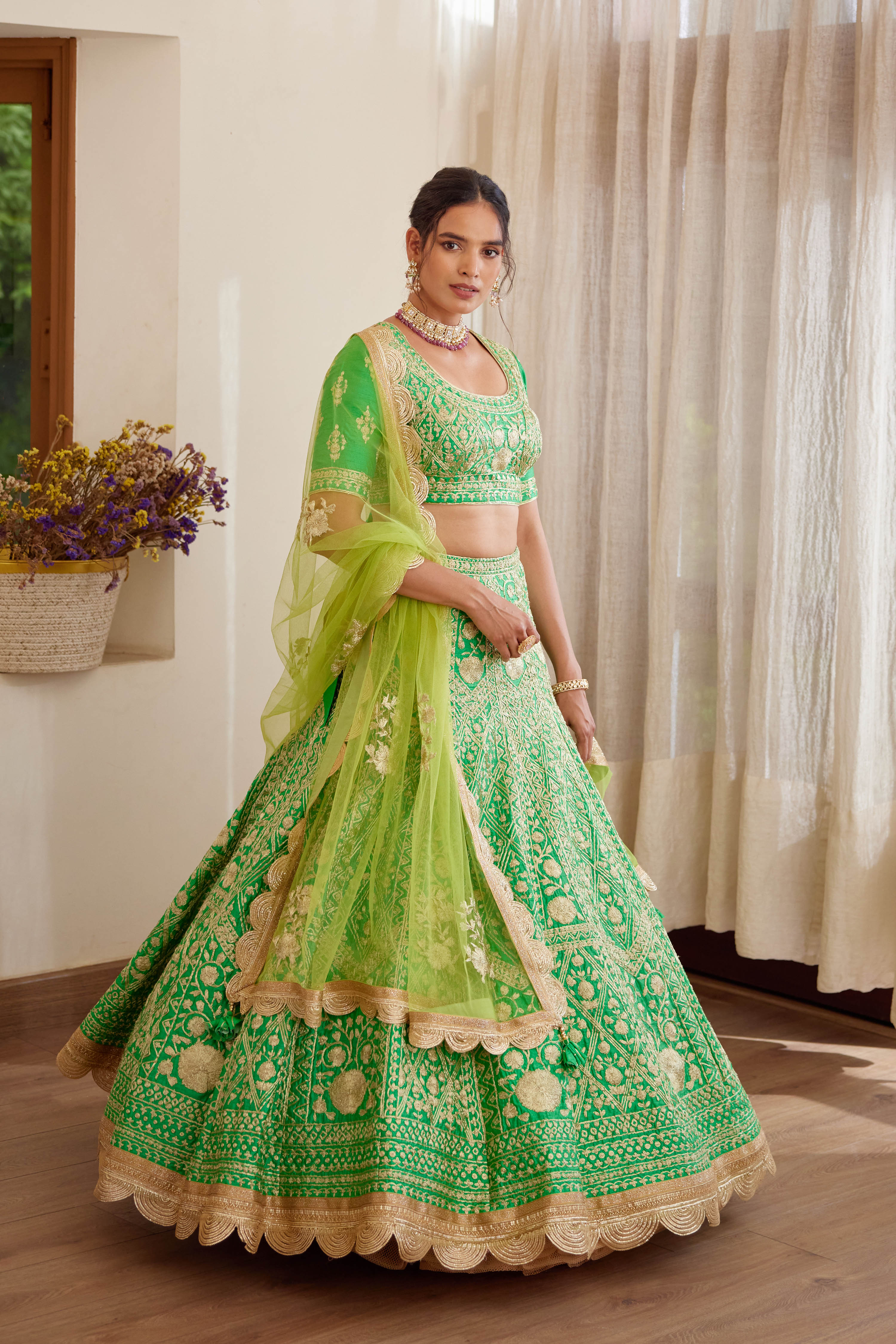 Green Lehenga Set