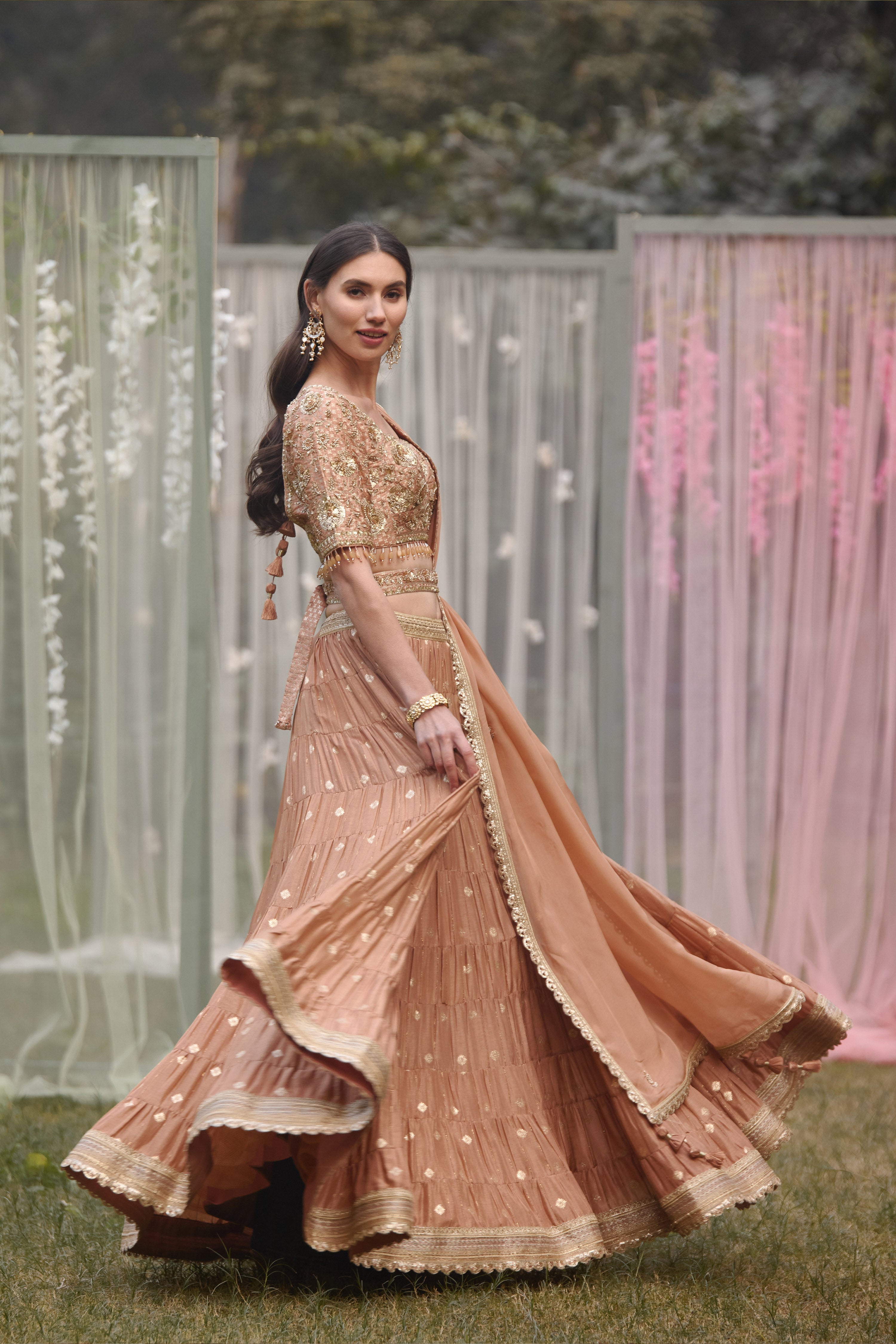 Neutral Pink Lehenga Set