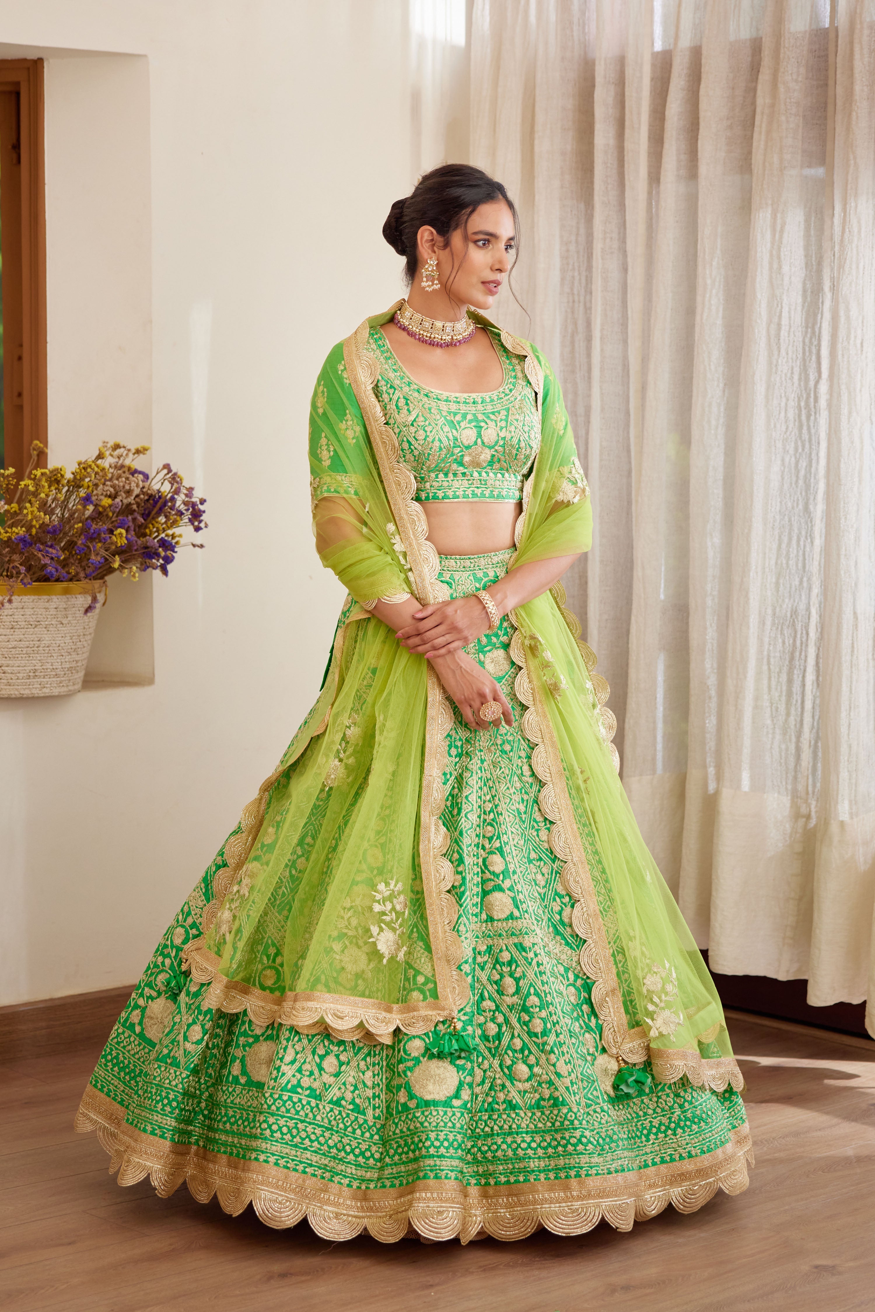 Green Lehenga Set