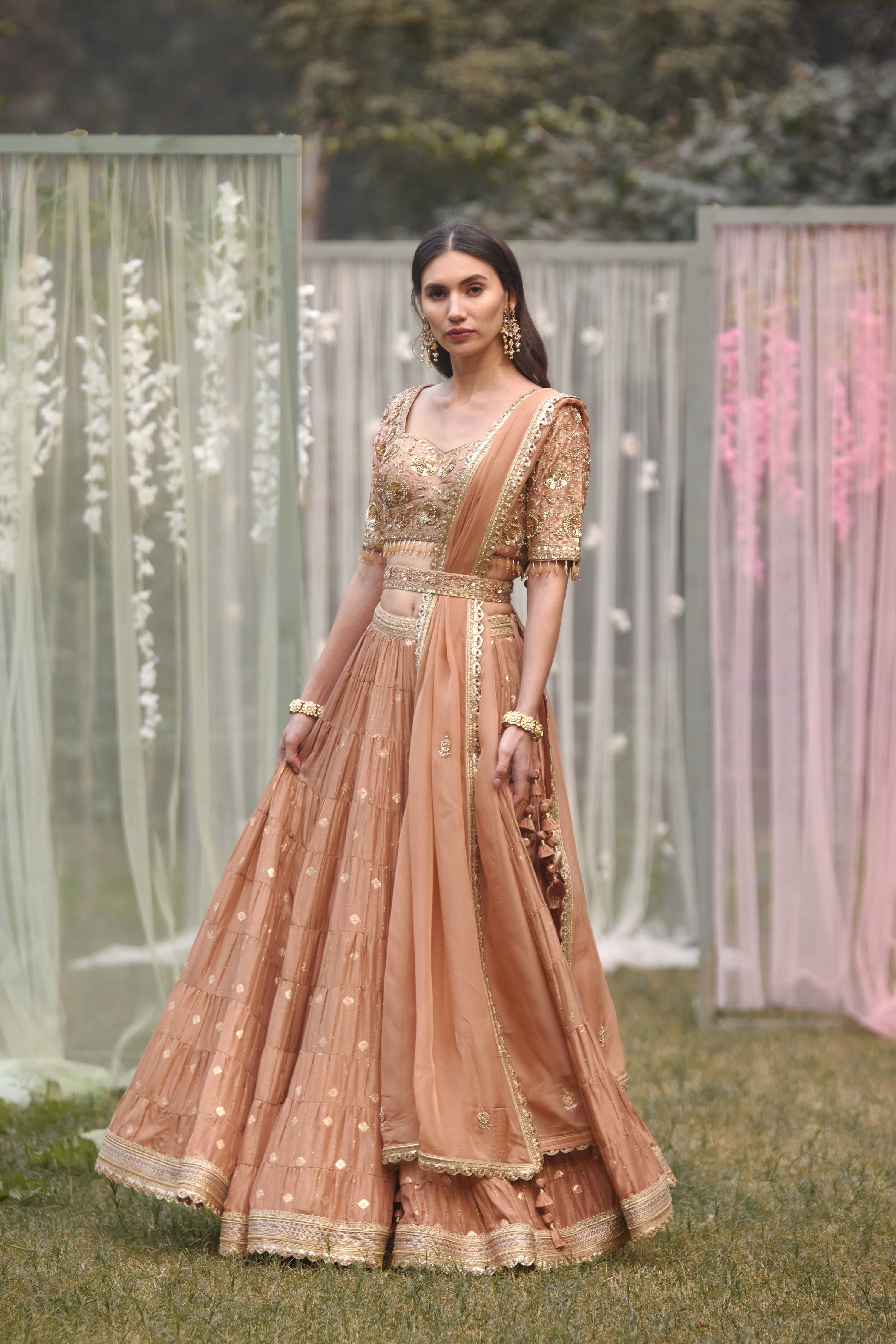 Neutral Pink Lehenga Set