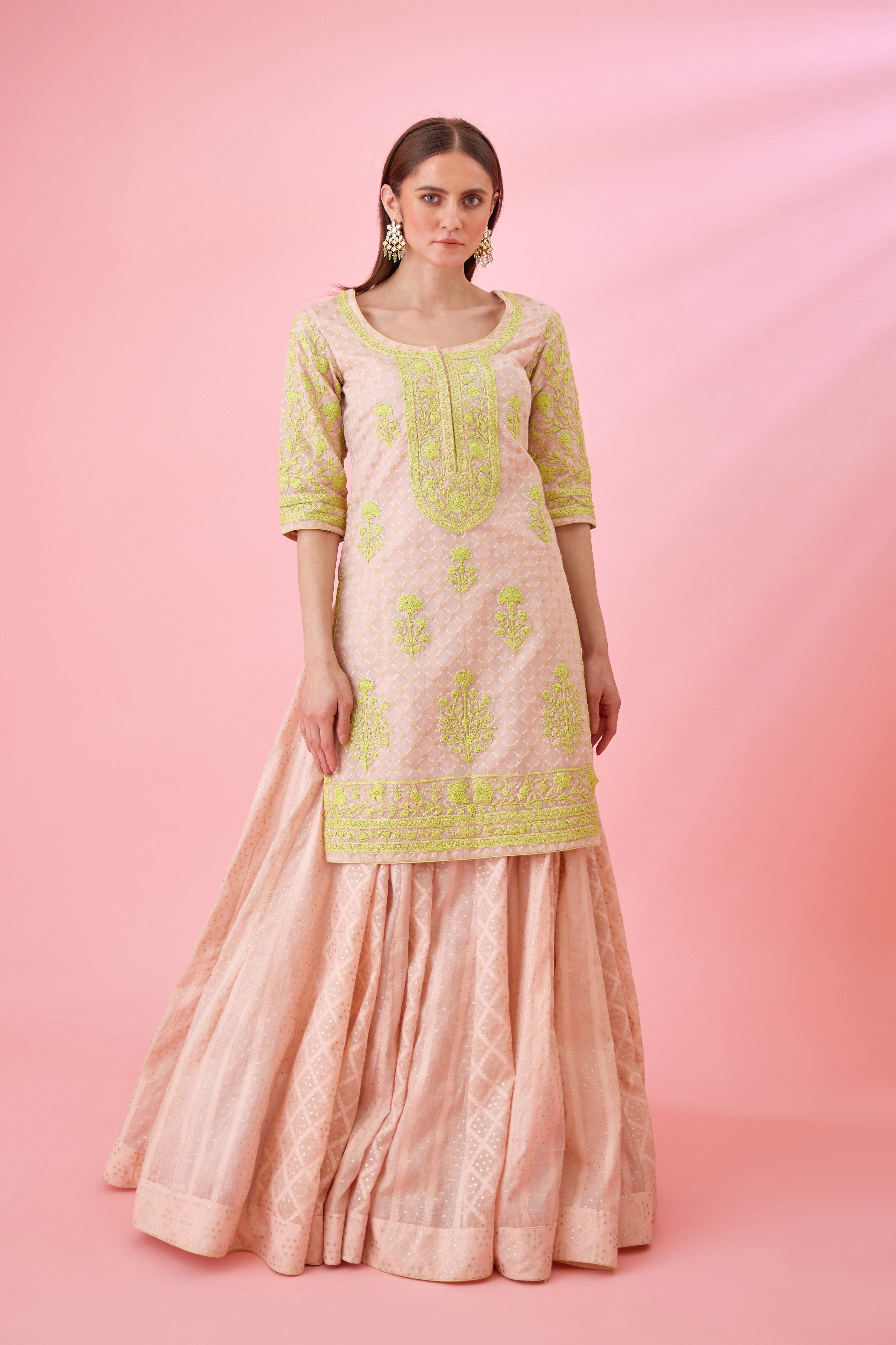 Crystal Rose Pink Lehenga Set