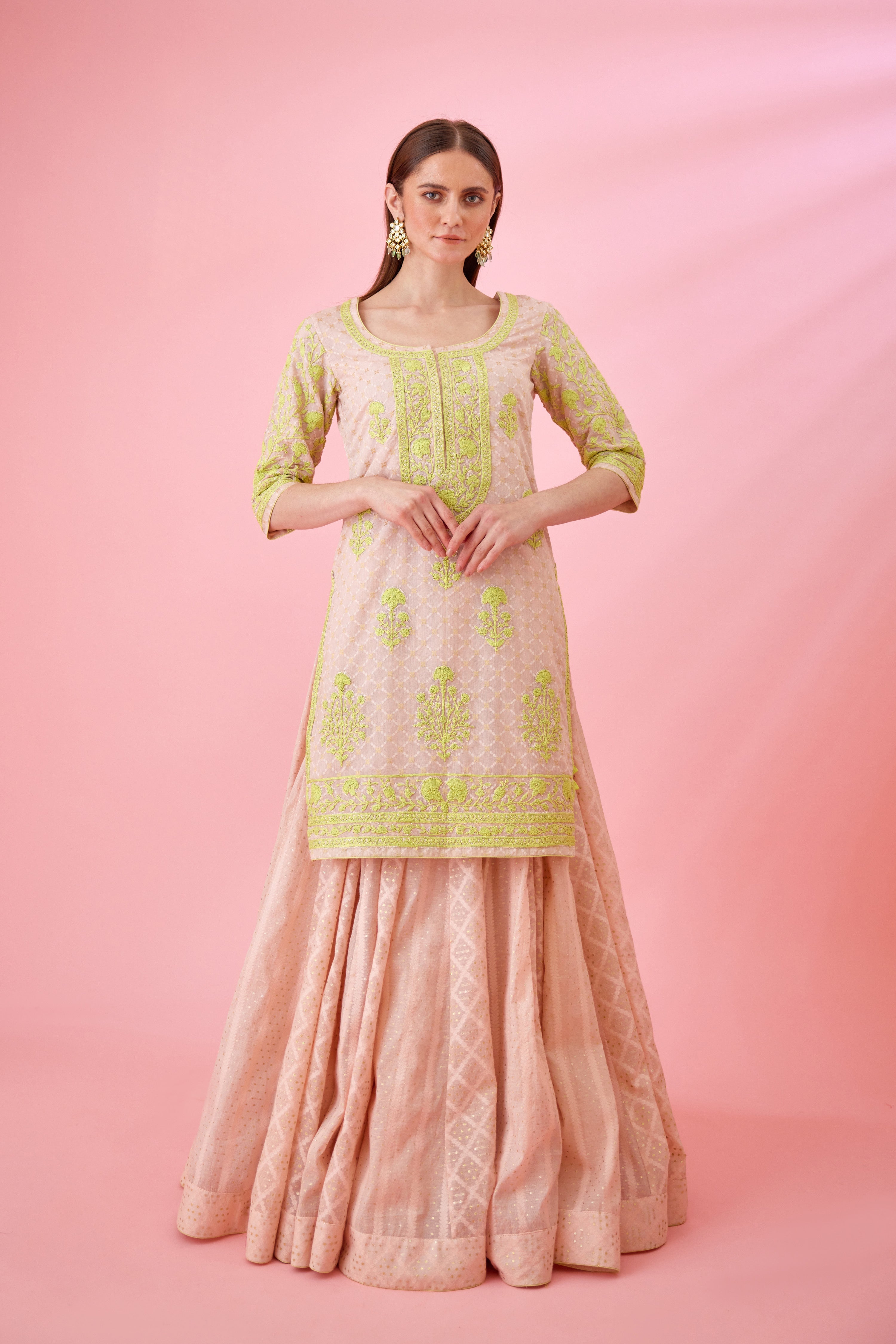 Crystal Rose Pink Lehenga Set