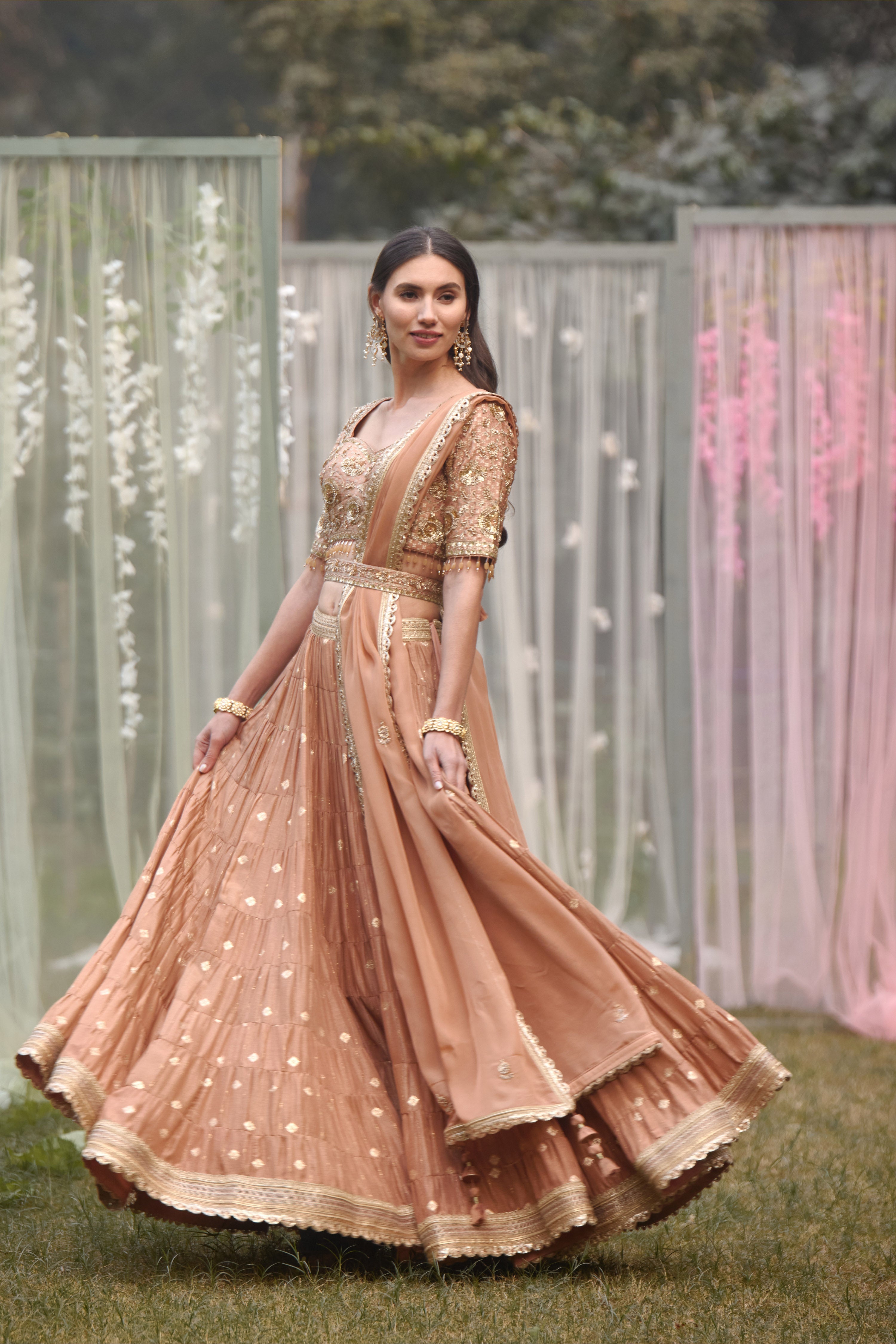 Neutral Pink Lehenga Set