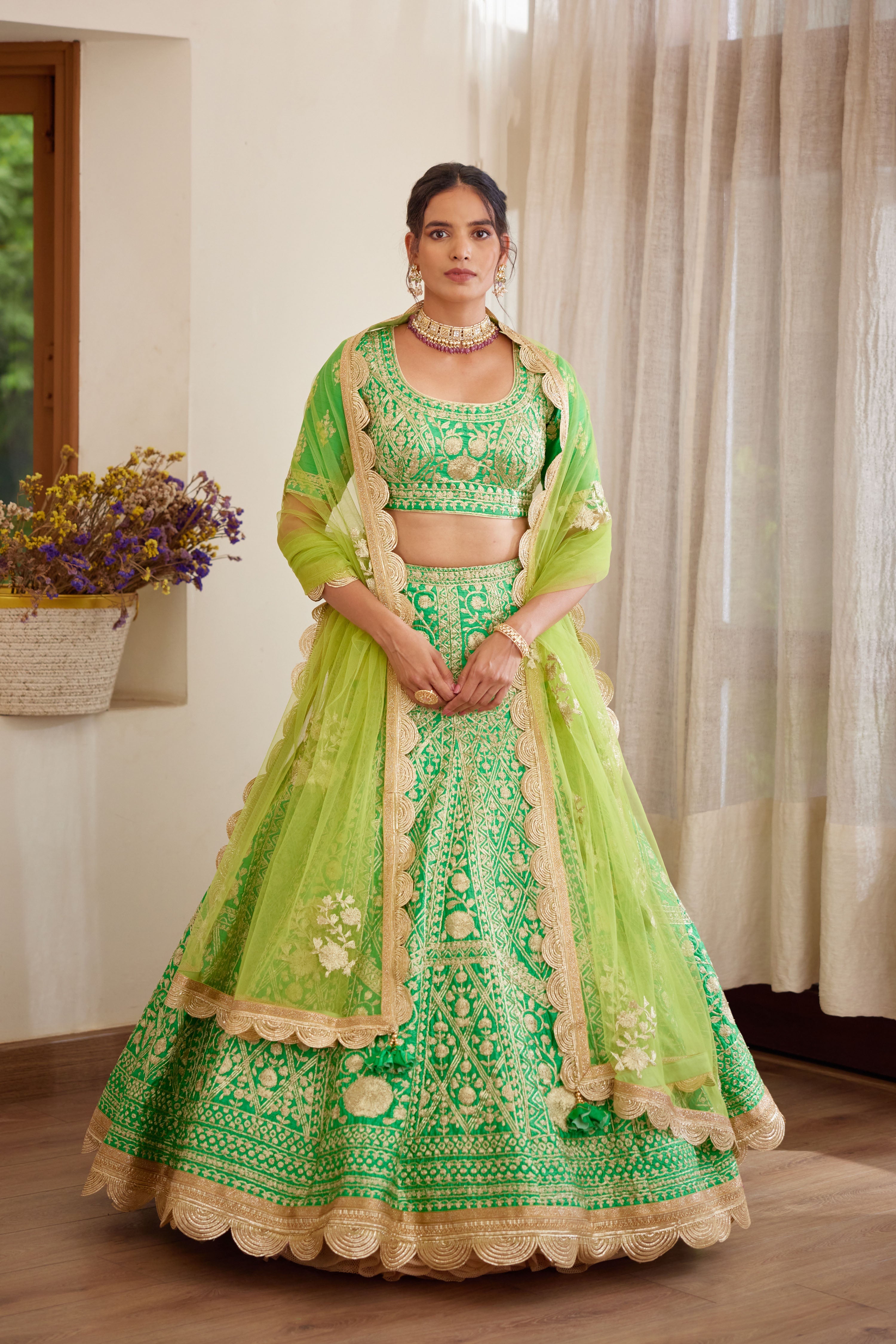 Green Lehenga Set