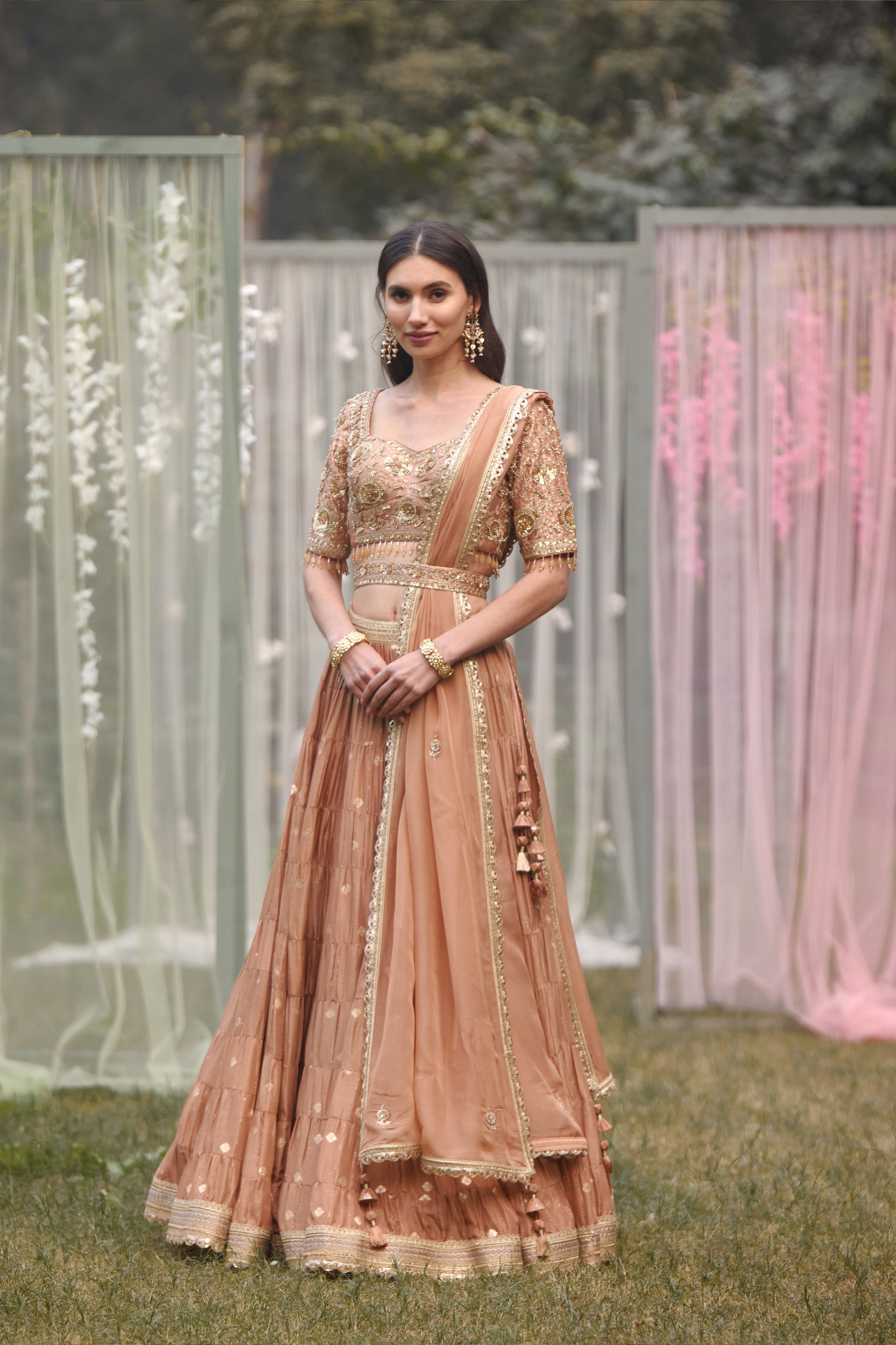 Neutral Pink Lehenga Set