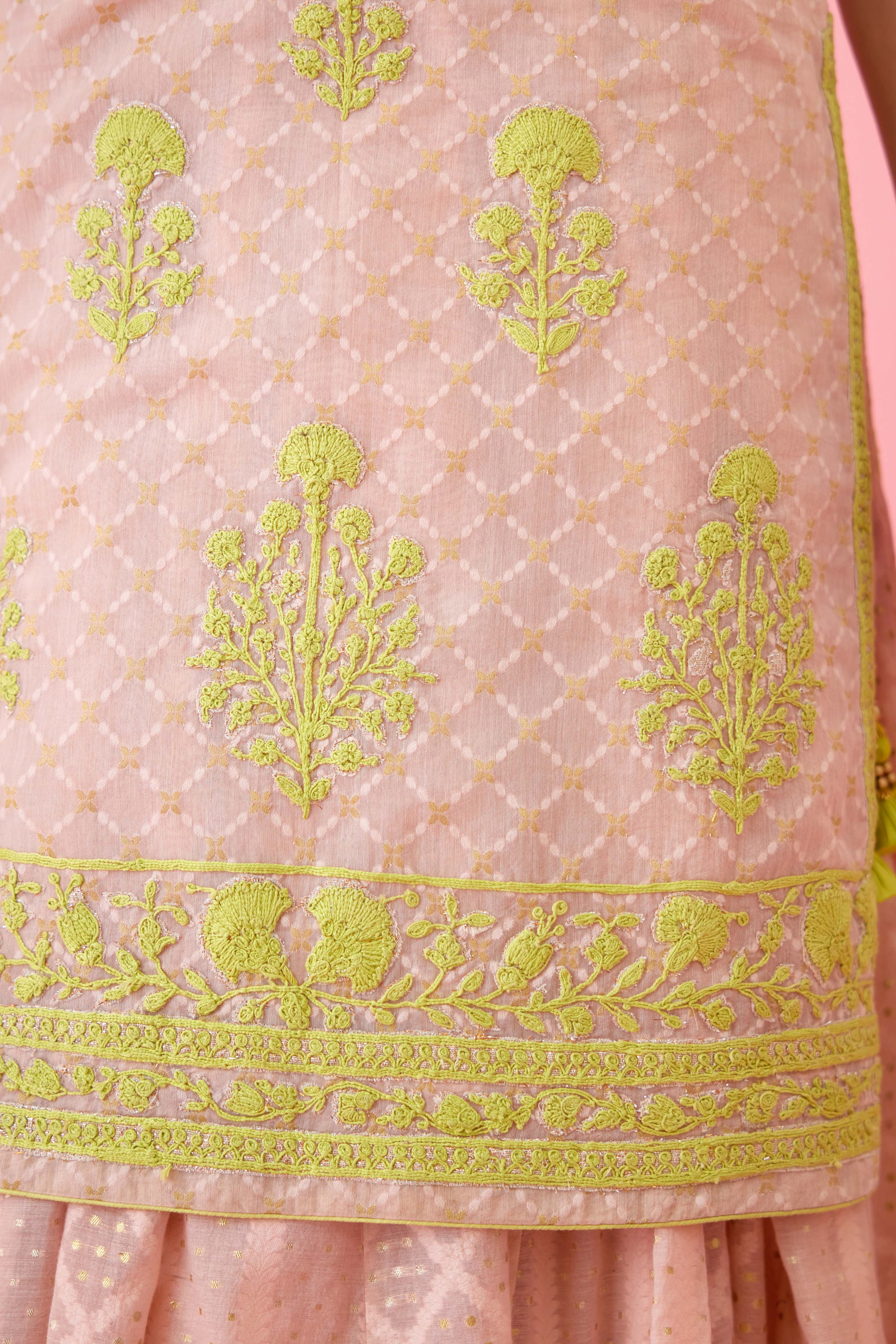 Crystal Rose Pink Lehenga Set