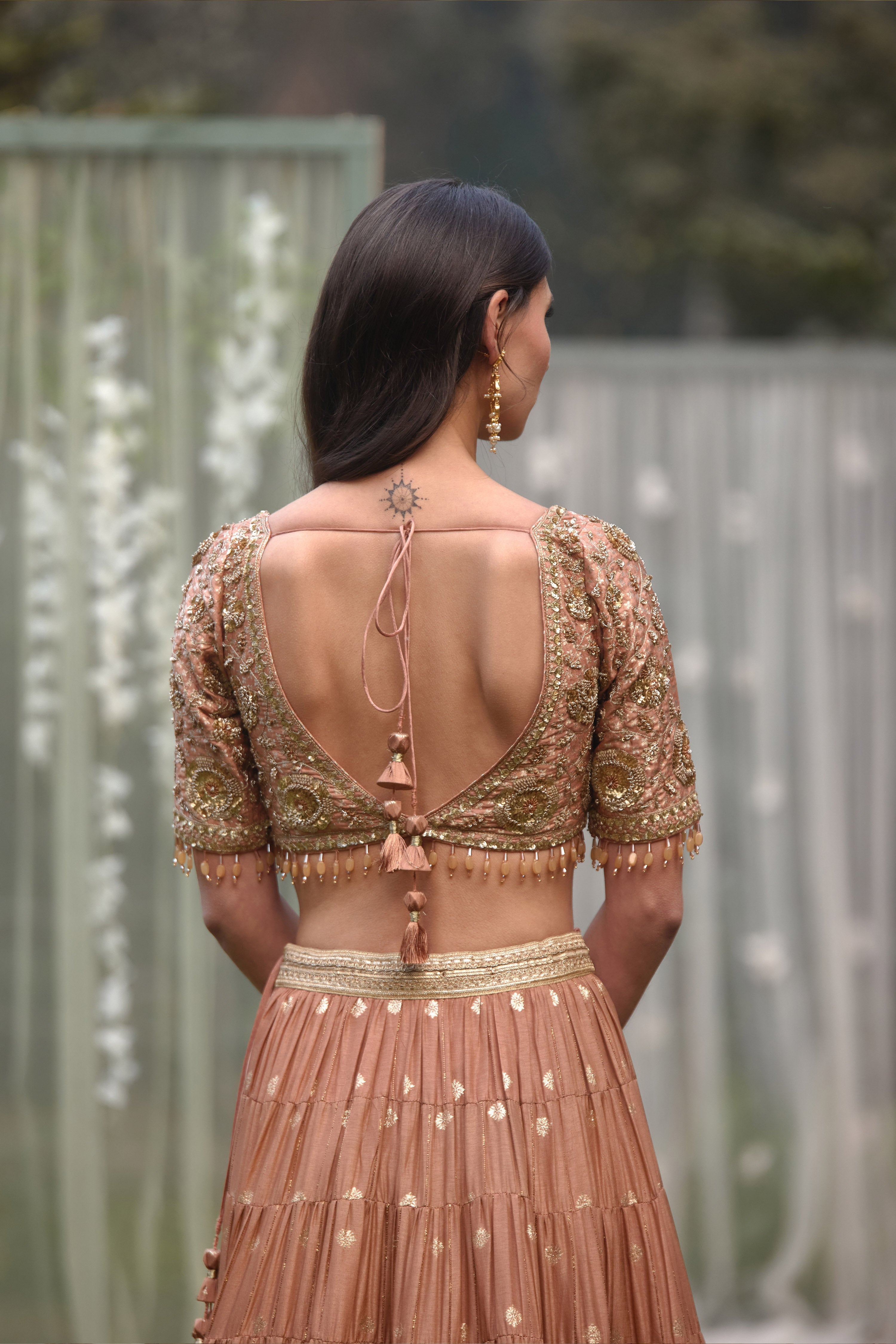 Neutral Pink Lehenga Set